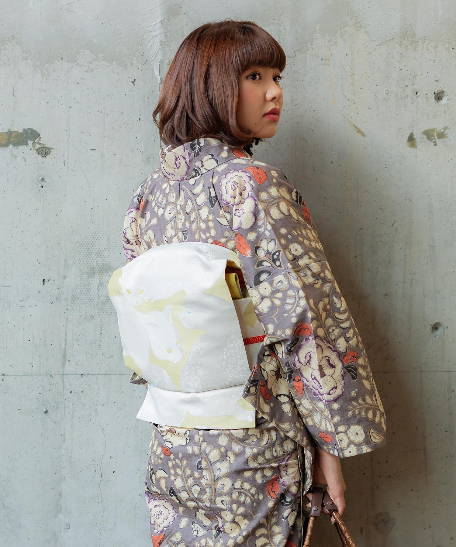 京袋帯 日向の白猫