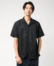 TIGER STRIPE総柄 半袖オープンカラーシャツ【ドットエアー】