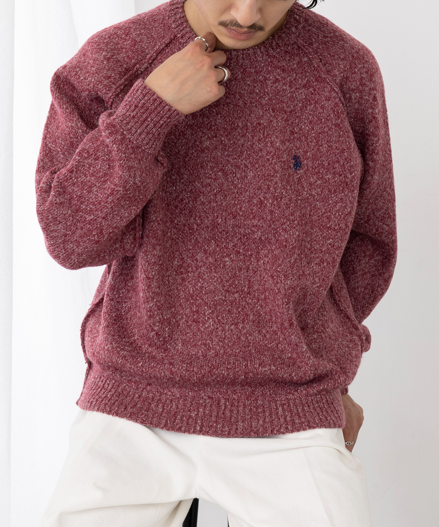 U.S. POLO ASSN. свитер‑круглый вырез с фирменной вышивкой CREW SWEATER