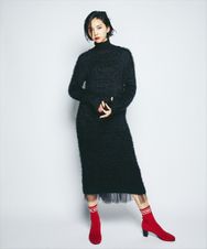 フェザーラメ ロングワンピース