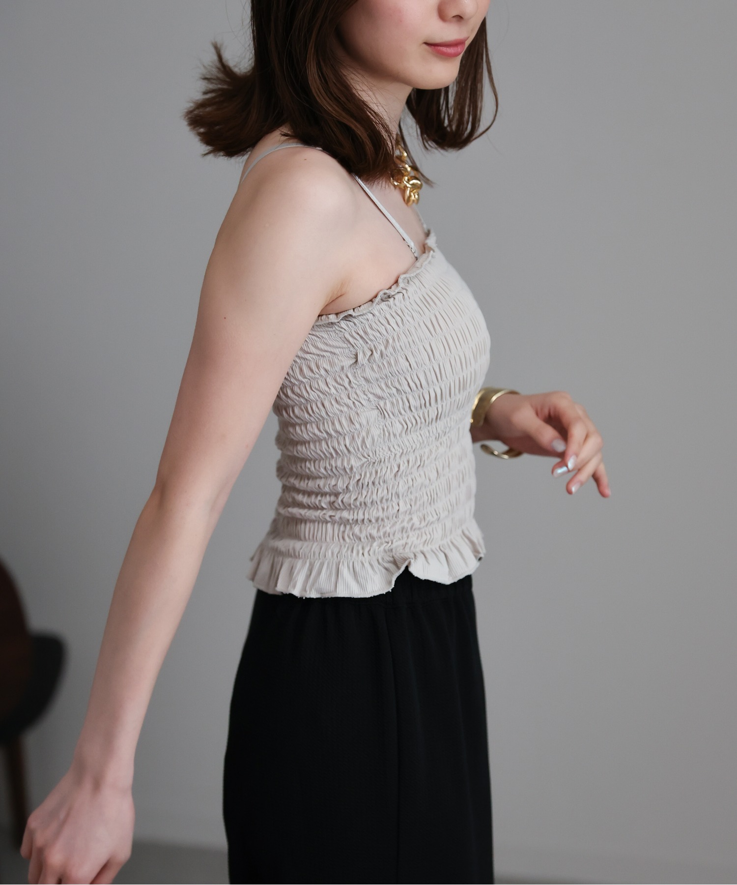 model：162cm 着用サイズ：F