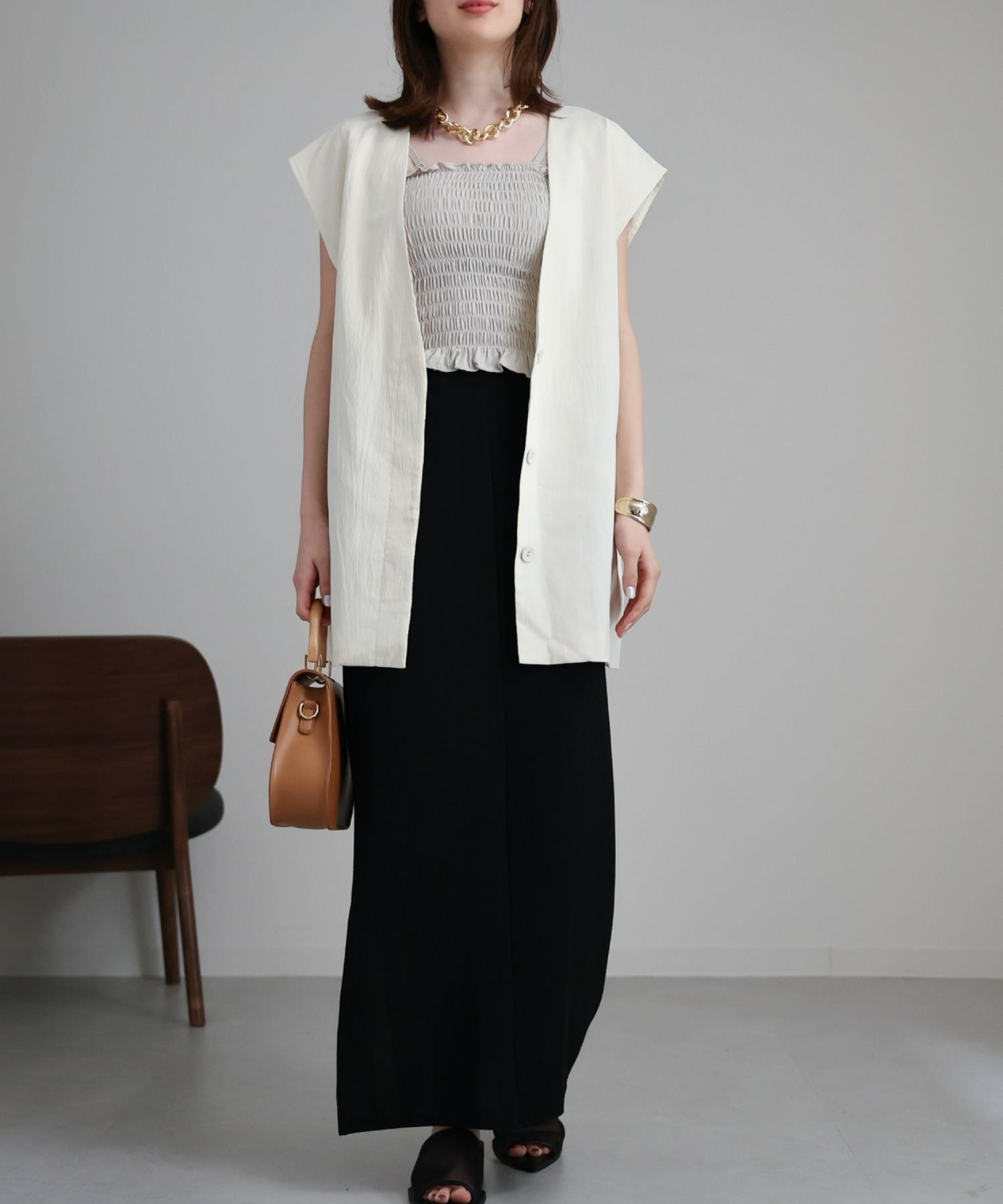model：162cm 着用サイズ：F