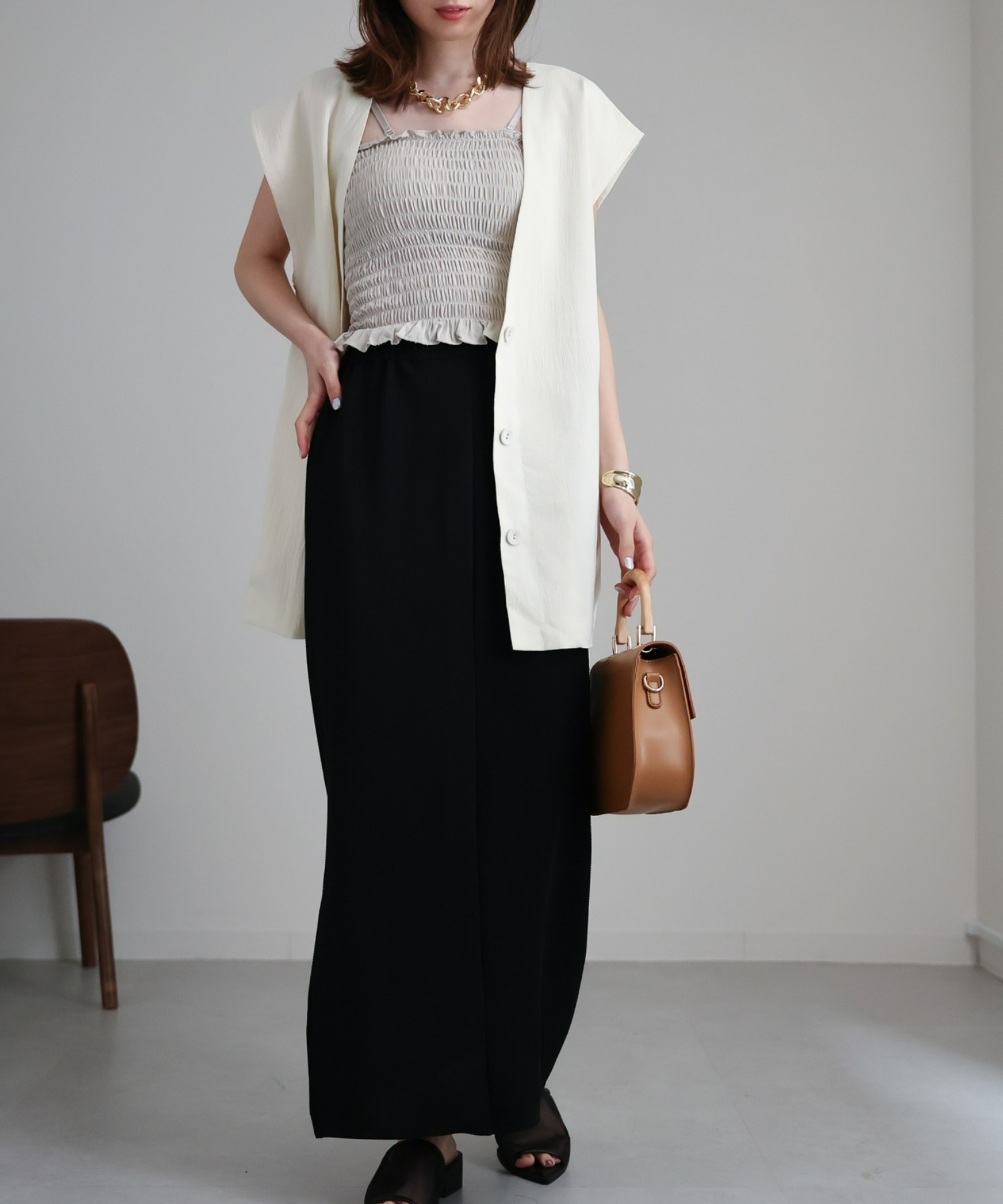 model：162cm 着用サイズ：F