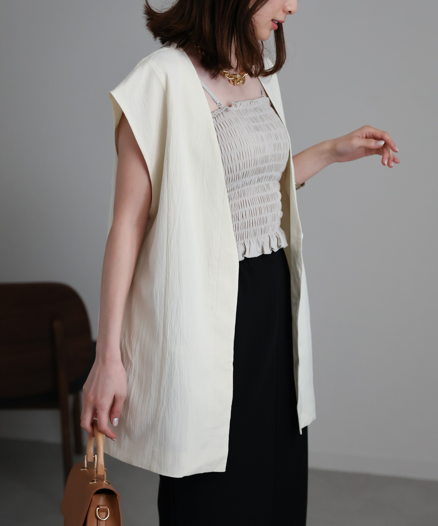 model：162cm 着用サイズ：F