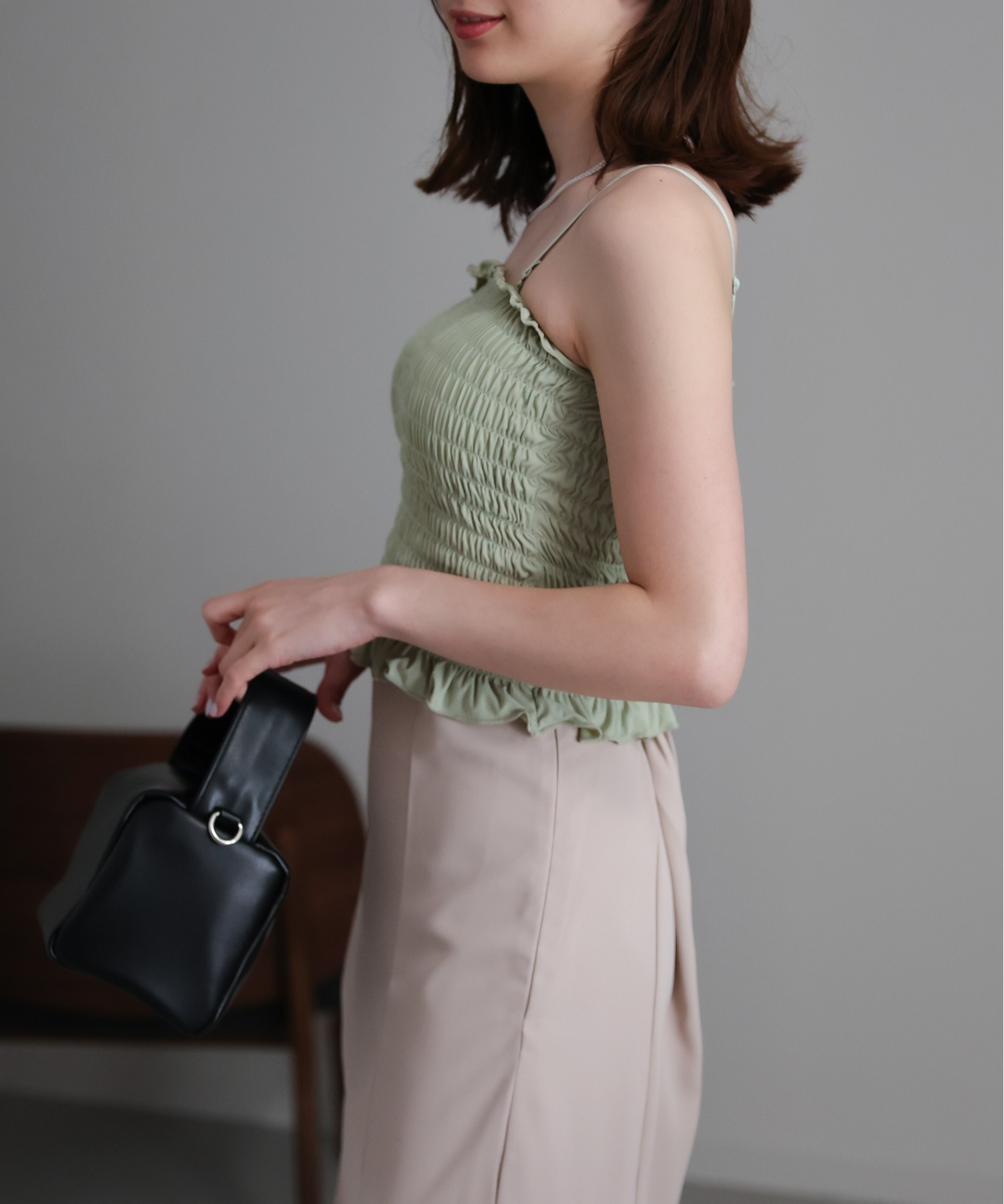 model：162cm 着用サイズ：F