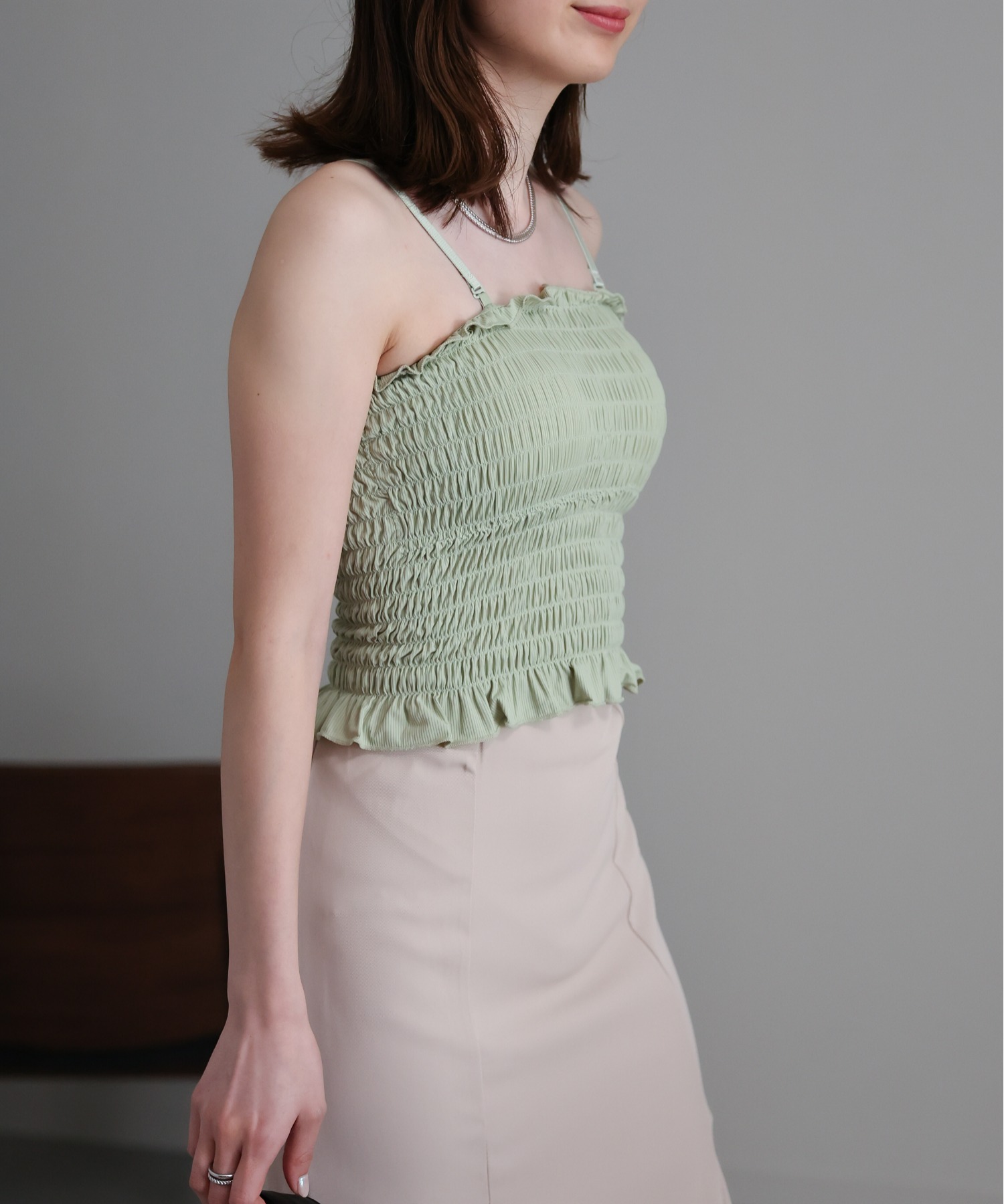 model：162cm 着用サイズ：F