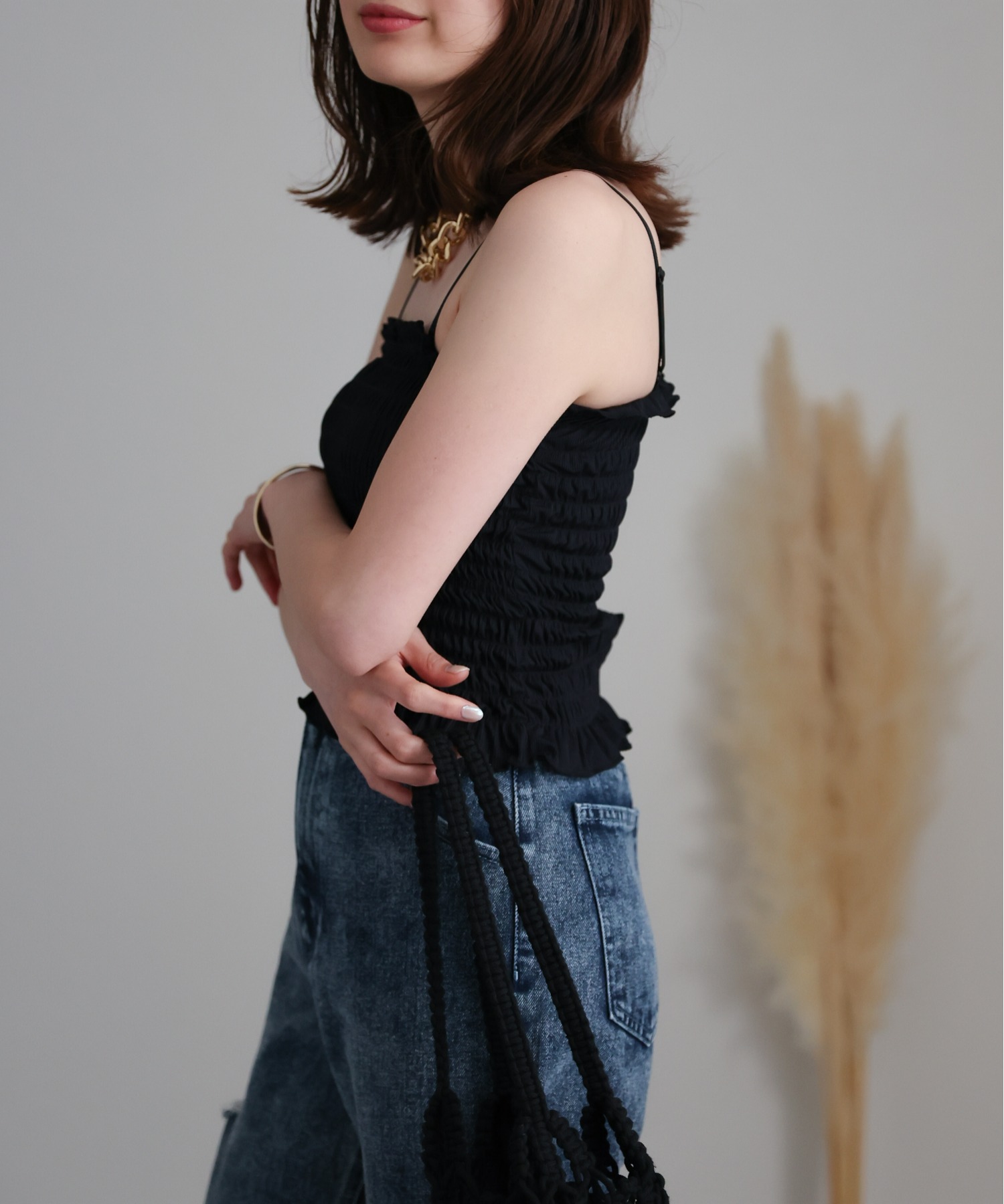 model：162cm 着用サイズ：F