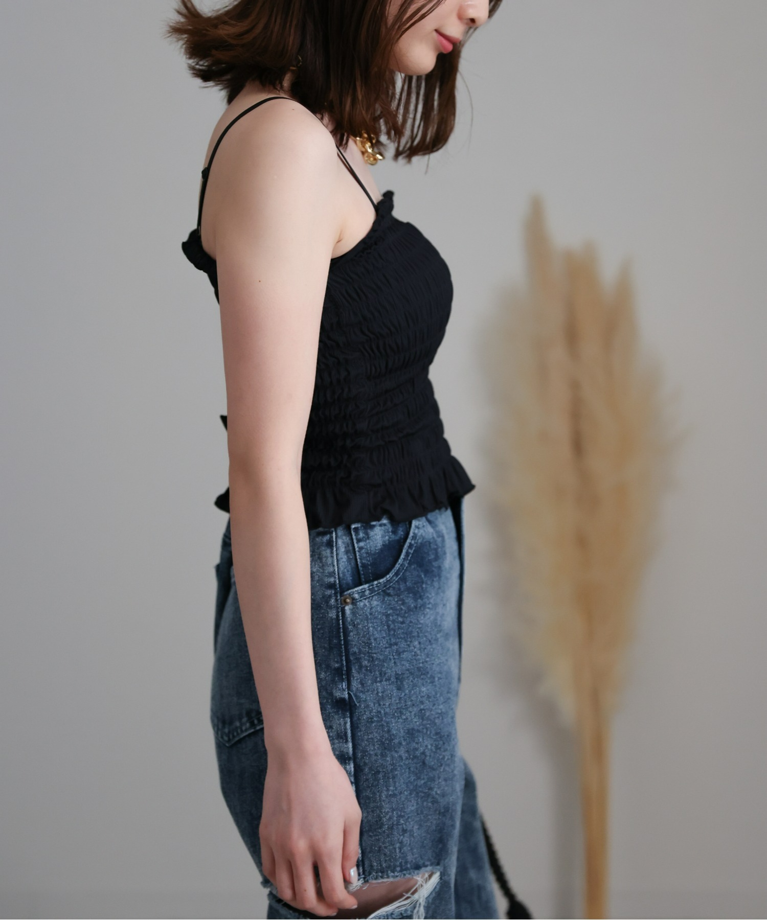 model：162cm 着用サイズ：F