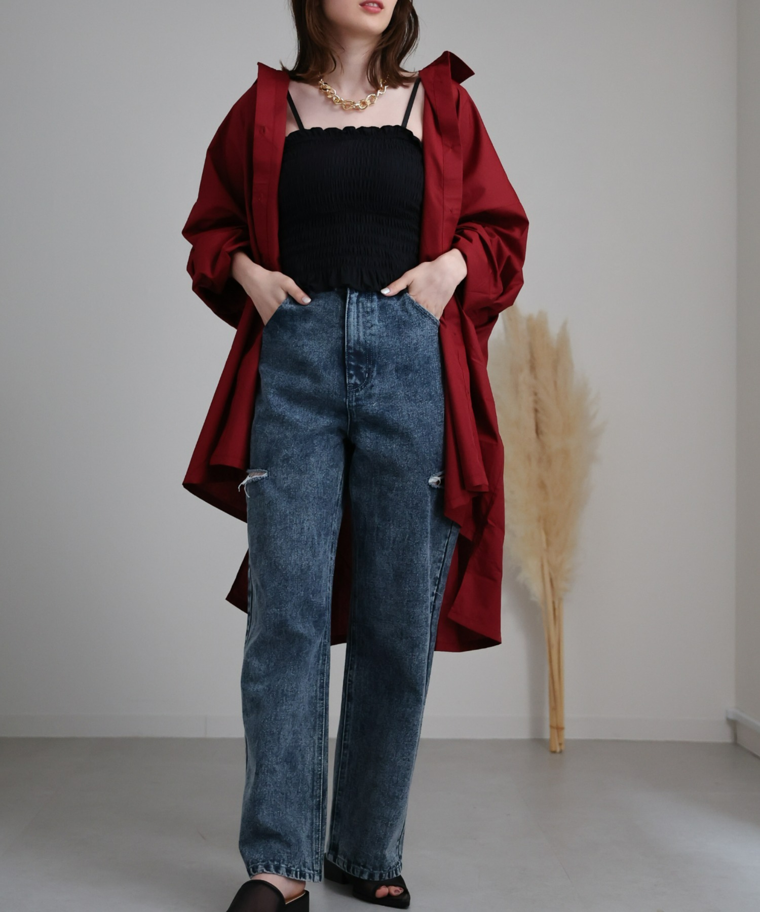 model：162cm 着用サイズ：F
