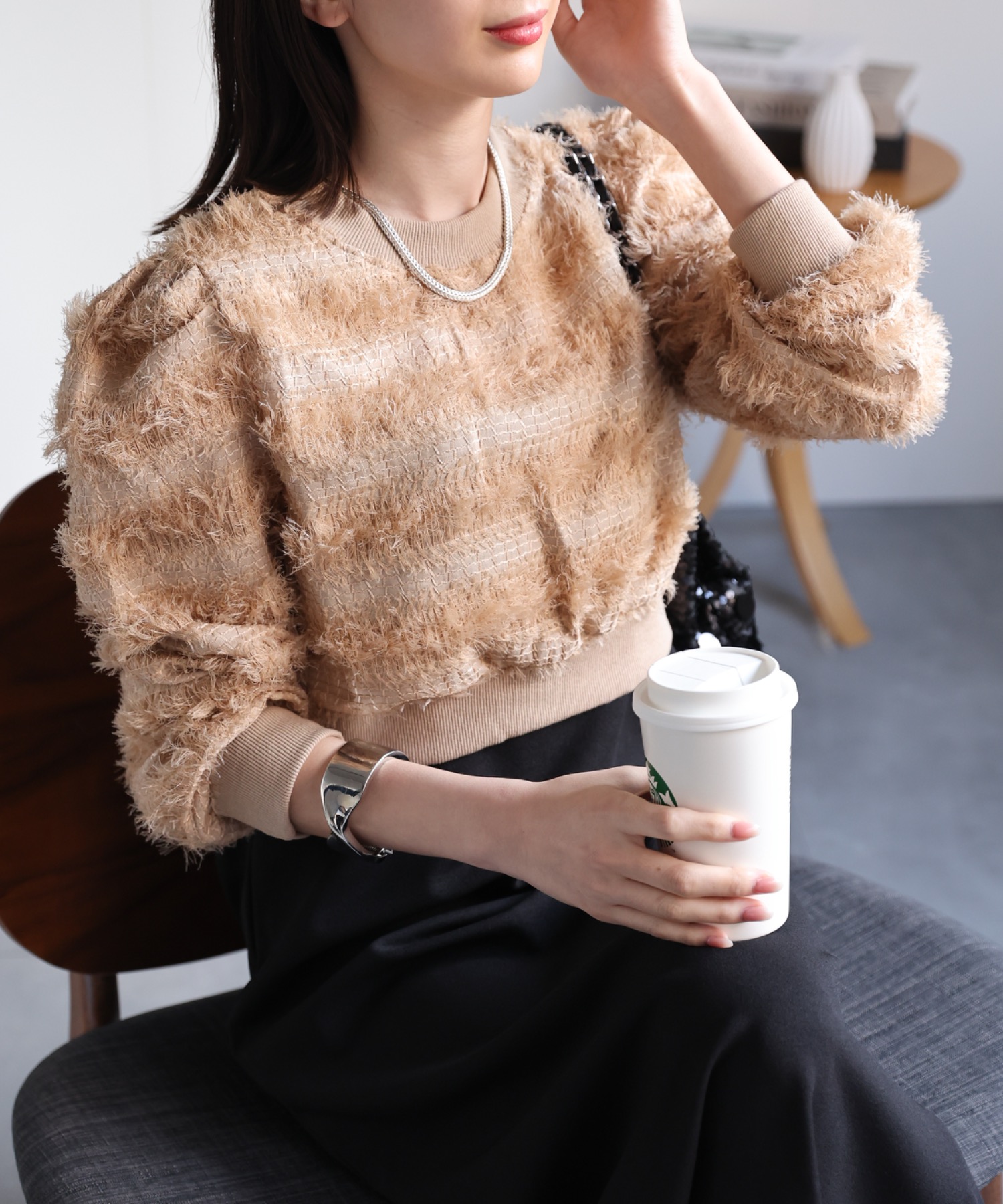 model：162cm 着用サイズ：F