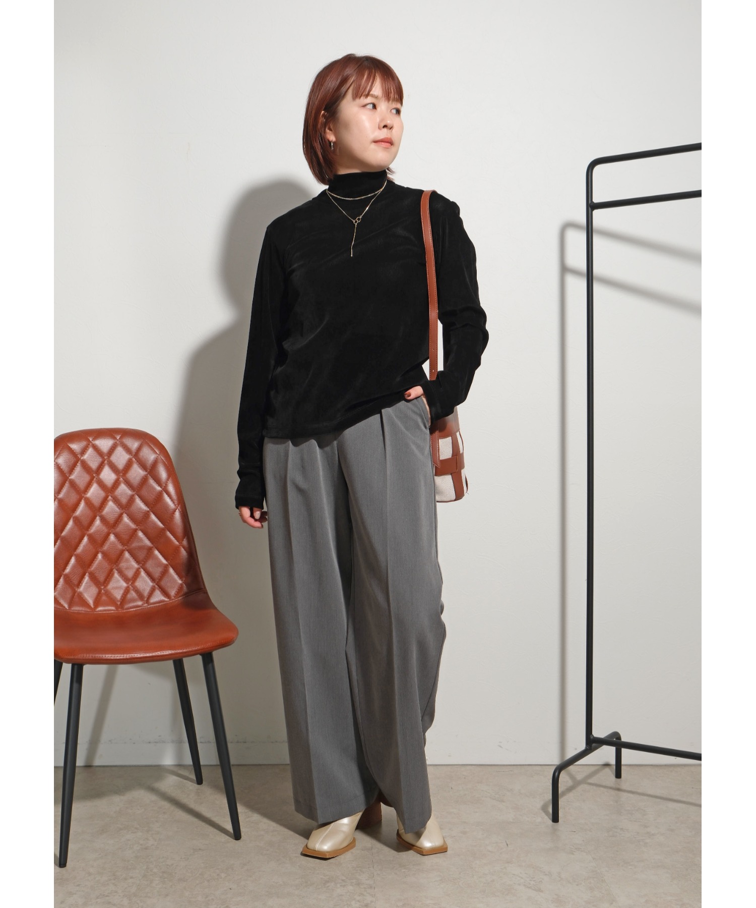 フロッキーチュールコンビトップ crewre online shop / フロッキーチュールトップス