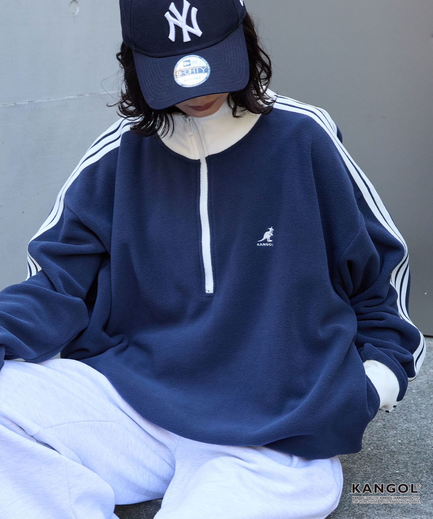 KANGOL/カンゴール 別注 <帯電防止/抗ピリング> ロゴ刺繍 ドロスト 