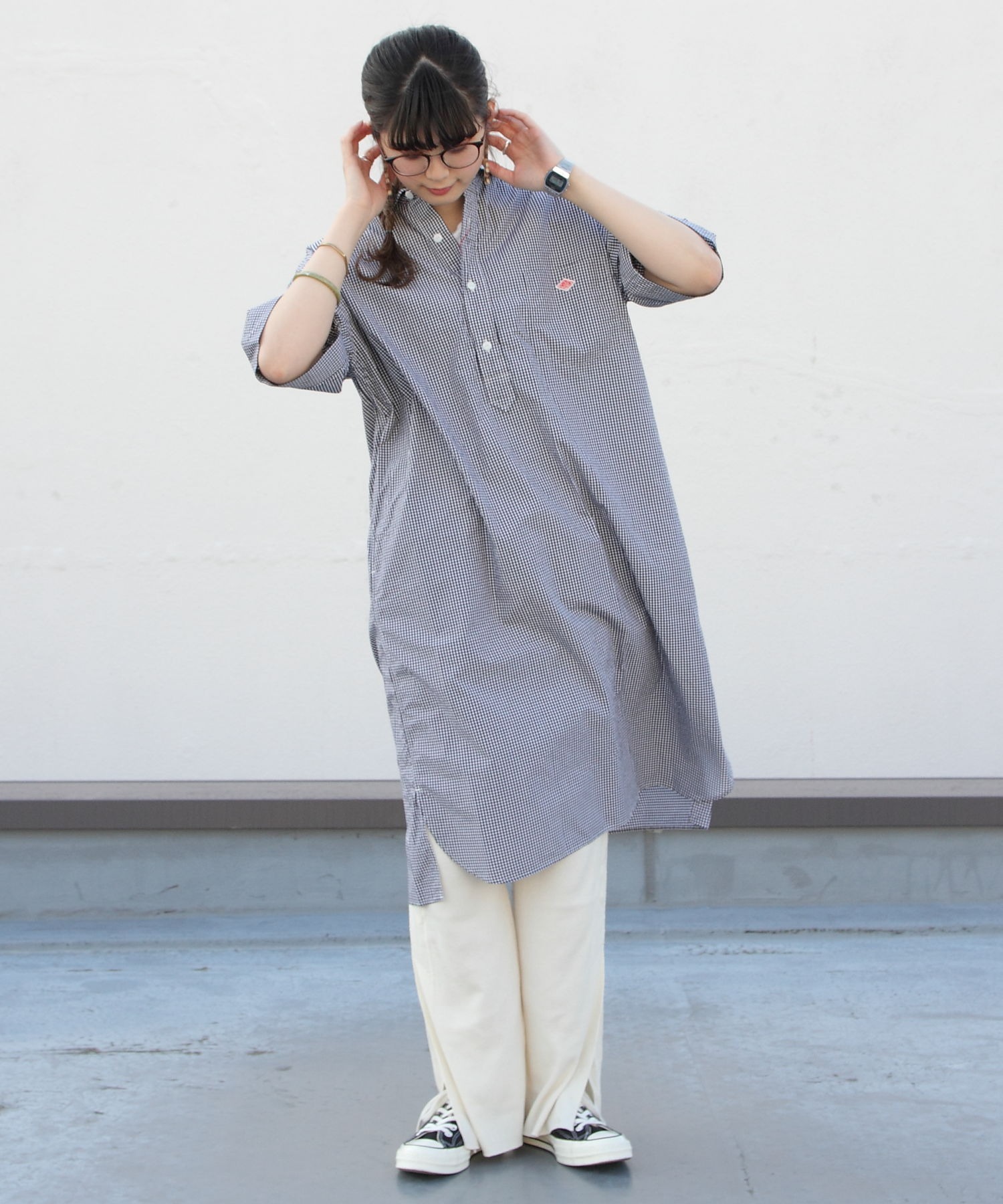 Danton ダントン コットンポプリンワンピースチェック Cotton Poplin Onepiece Check Jd 3655mtp Danton Steps Online Store ステップス オンラインストア