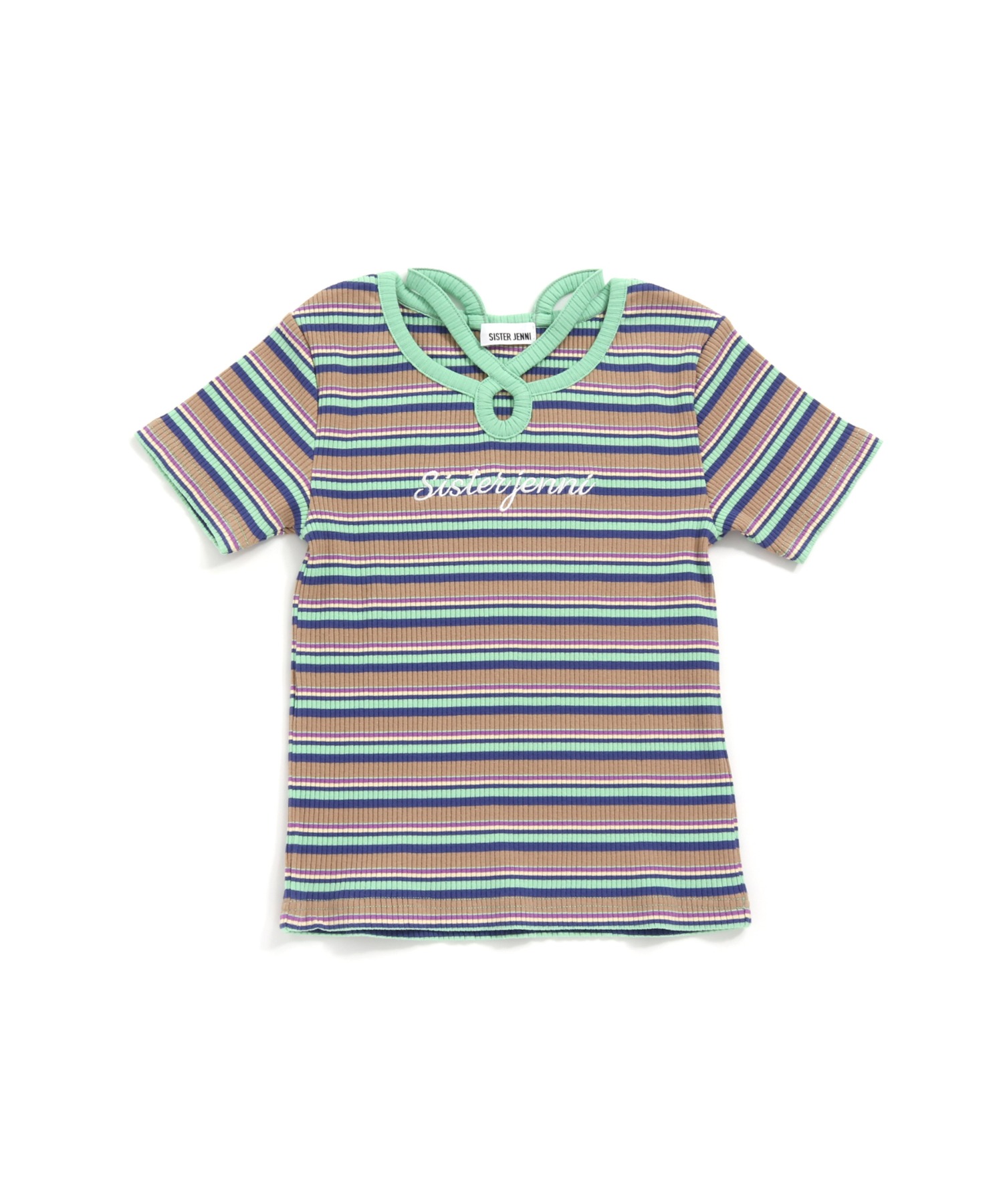 チョーカー風マルチボーダートップス Minervainfotech In