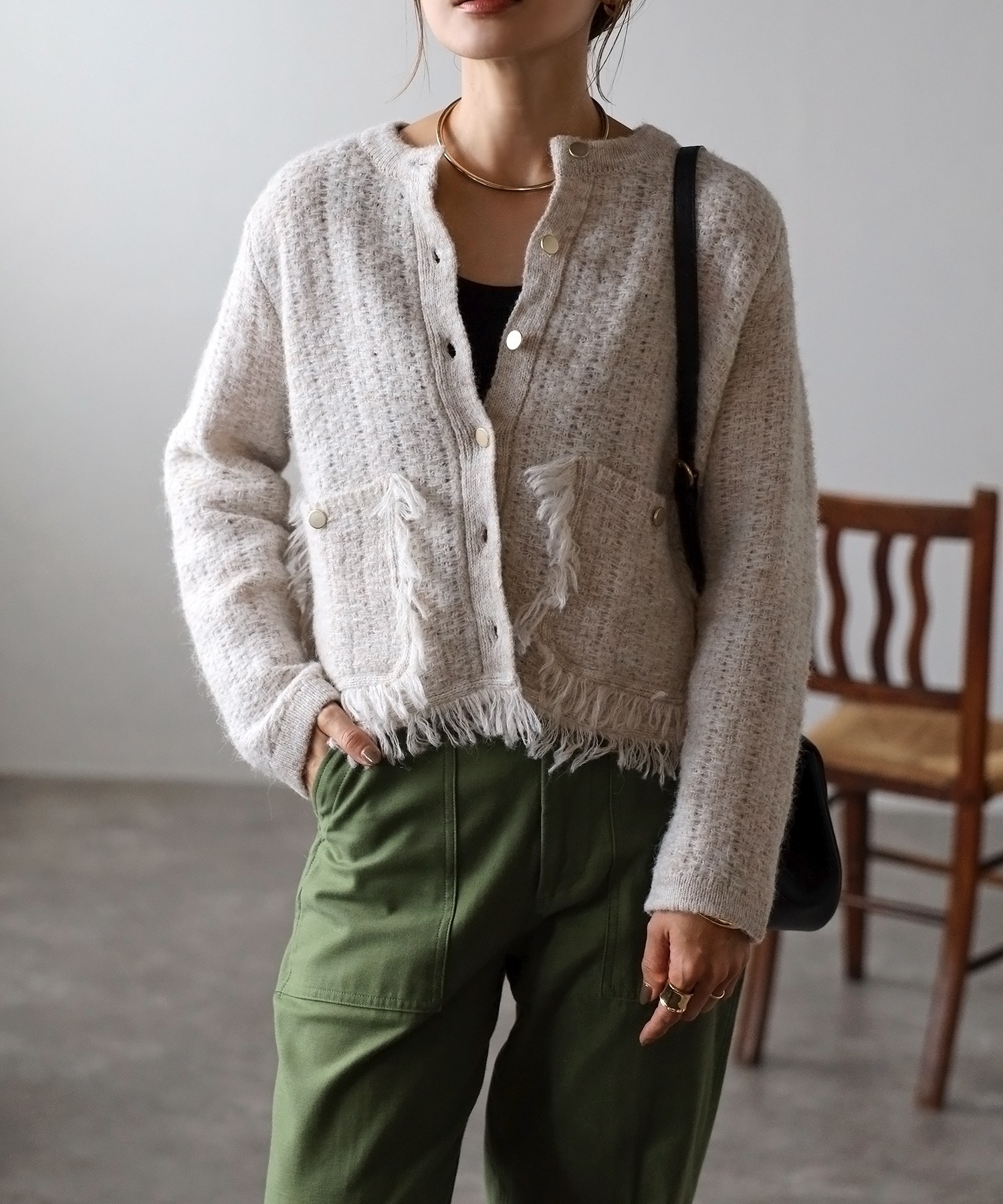 model：H165 着用サイズ：FREE