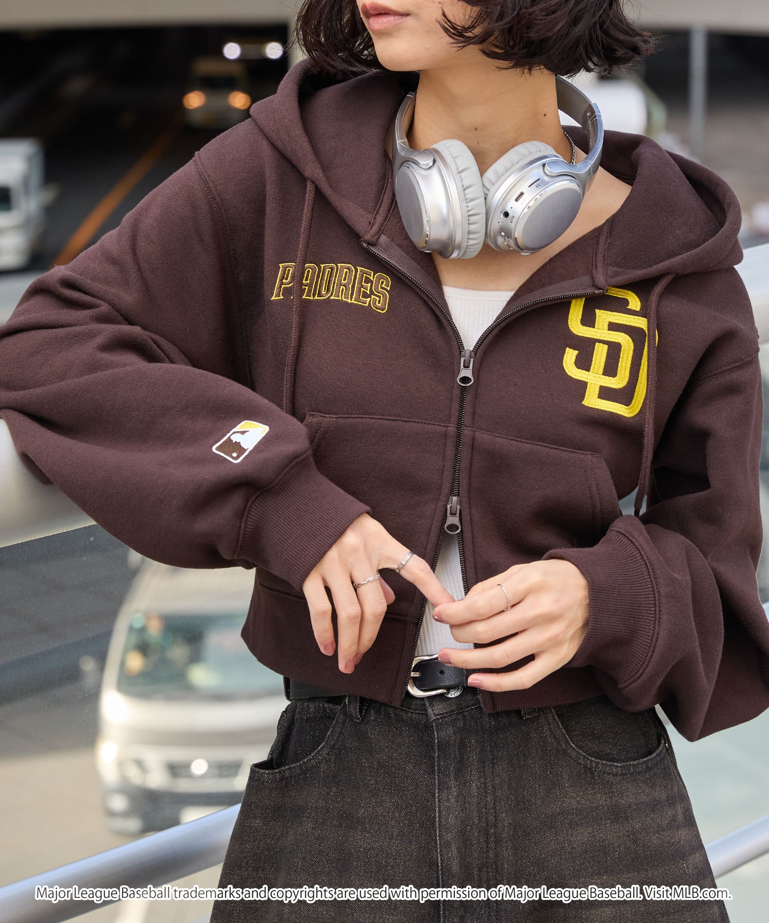 MLB/メジャーリーグベースボール 別注 ワッペン刺繍 ショート丈 ダブル