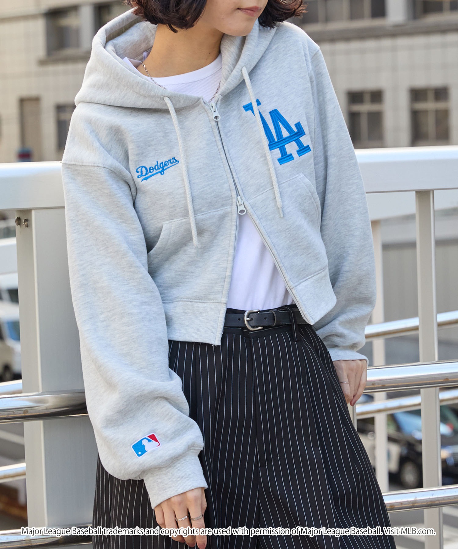 MLB/メジャーリーグベースボール 別注 ワッペン刺繍 ショート丈 ダブル