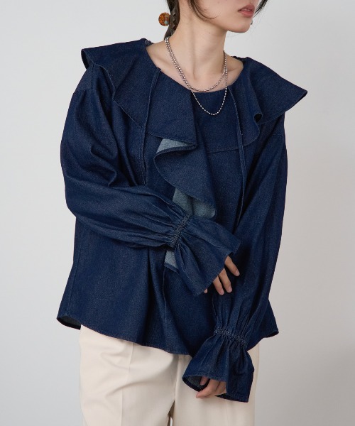 model：163cm / size：F / インディゴブルー