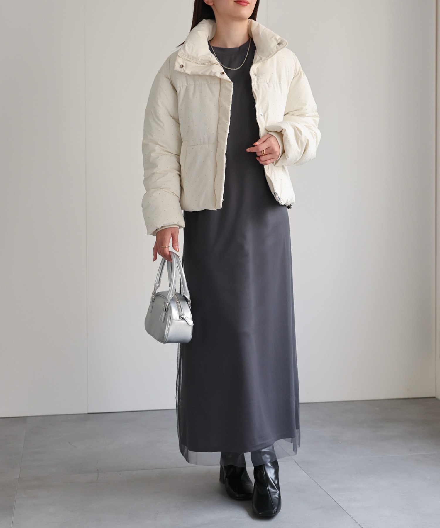 model：162cm 着用サイズ：F