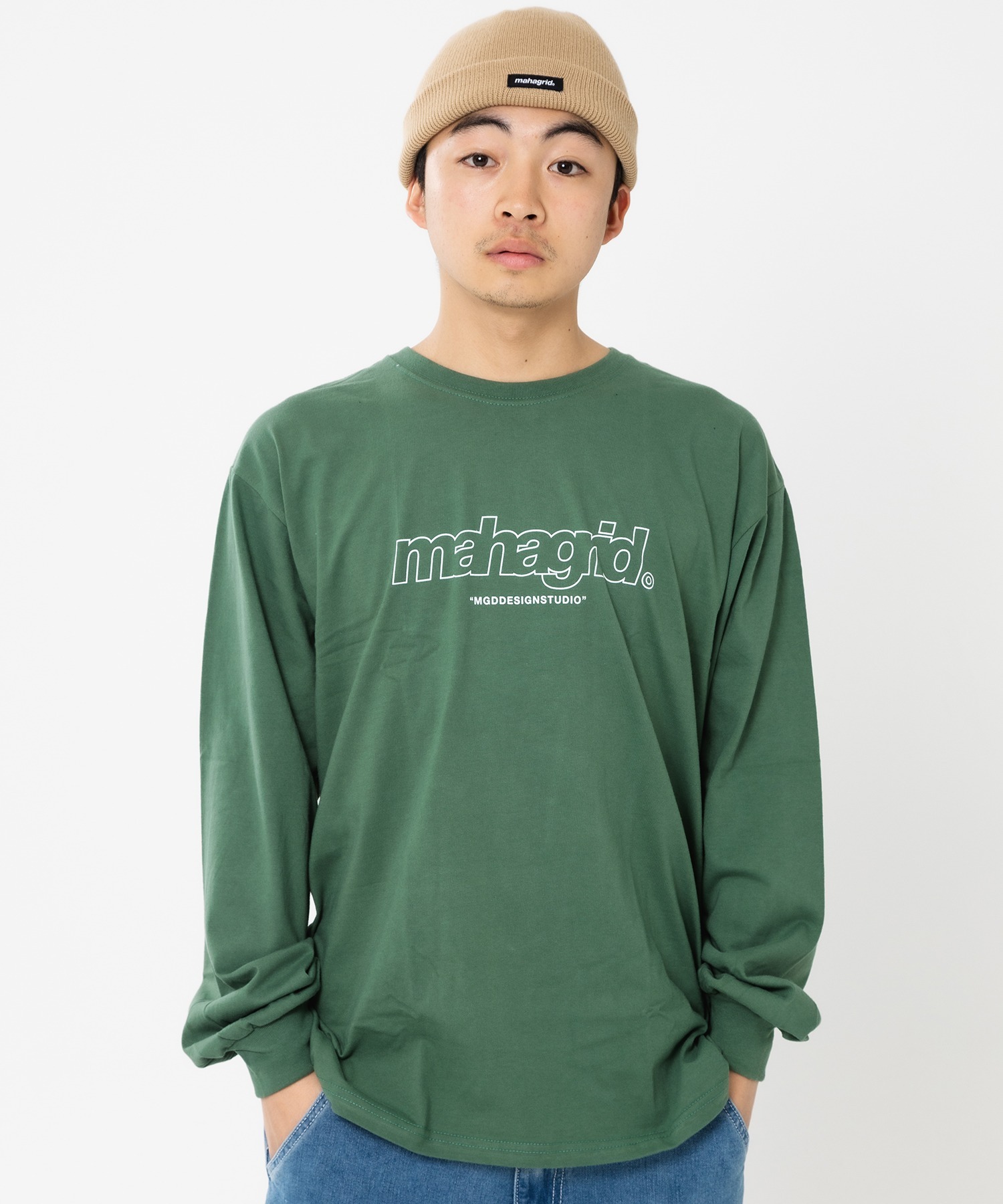 mahagrid/マハグリッド』THIRD LOGO LS TEE/ サードロゴ 長袖Tシャツ