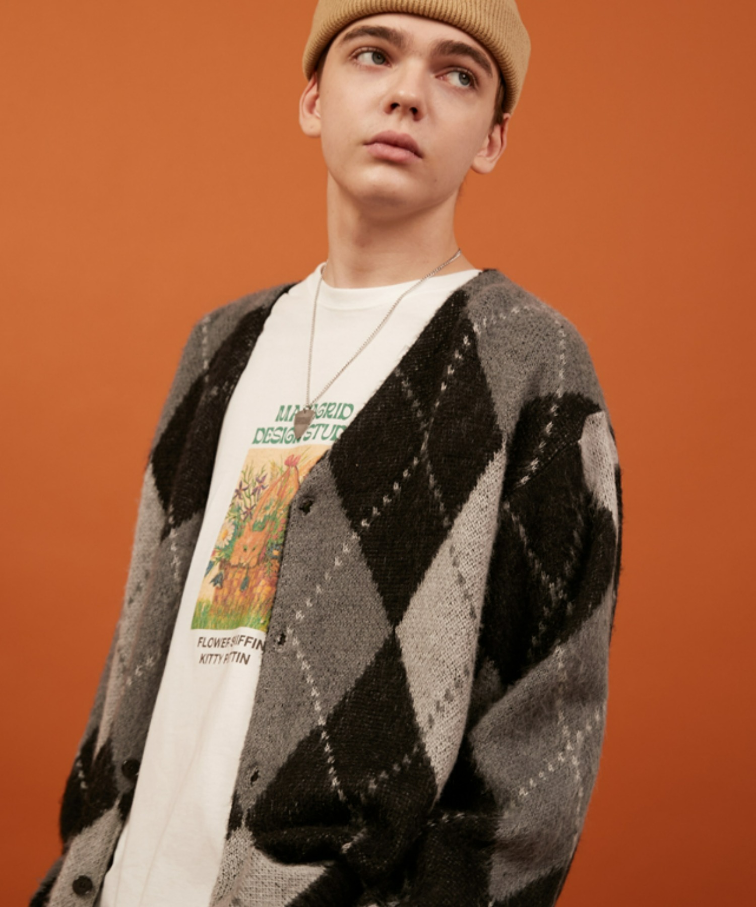 mahagrid/マハグリッド』ARGYLE KNIT CARDIGAN/アーガイルニット