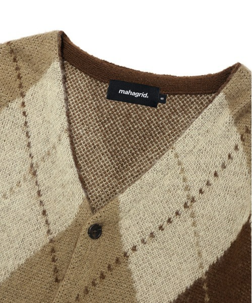 mahagrid/マハグリッド』ARGYLE KNIT CARDIGAN/アーガイルニット 