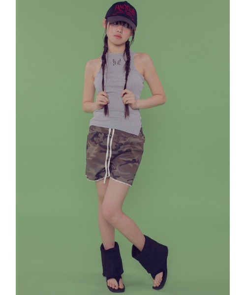 project gr grailz 2 ショーツ 迷彩 パンツ レイヤード 迷彩 ハーフパンツ 接触冷感 ストレッチ メンズ レディース