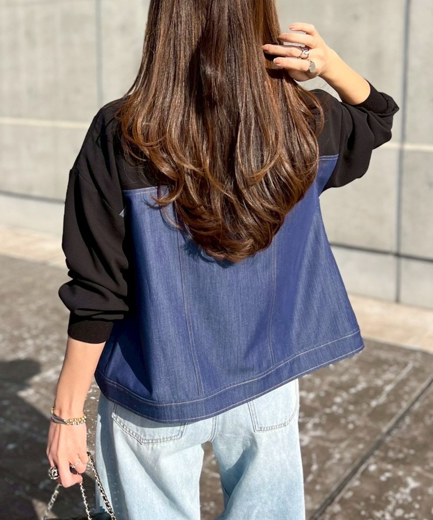 デニムライクバイカラーブルゾン Emma Taylor│STYLEDOOR スタイルドア