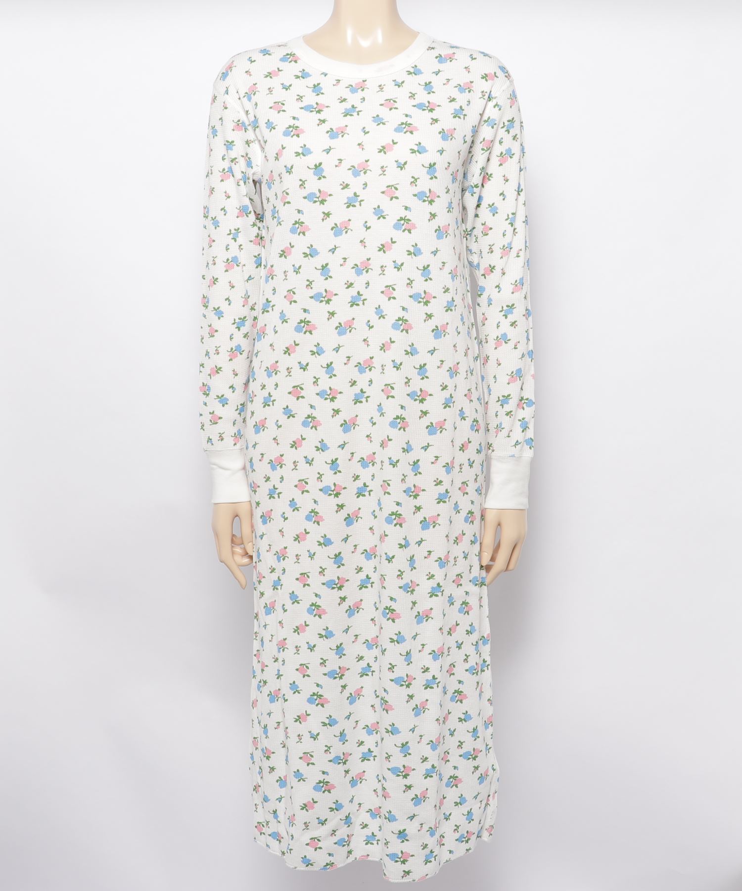 Healthknit ヘルスニット ベーシックワッフル花柄ルームワンピース長袖 614l Sip The Barefoot Salle De Bal The Barefoot Online サルデバル ザベアフット オンライン