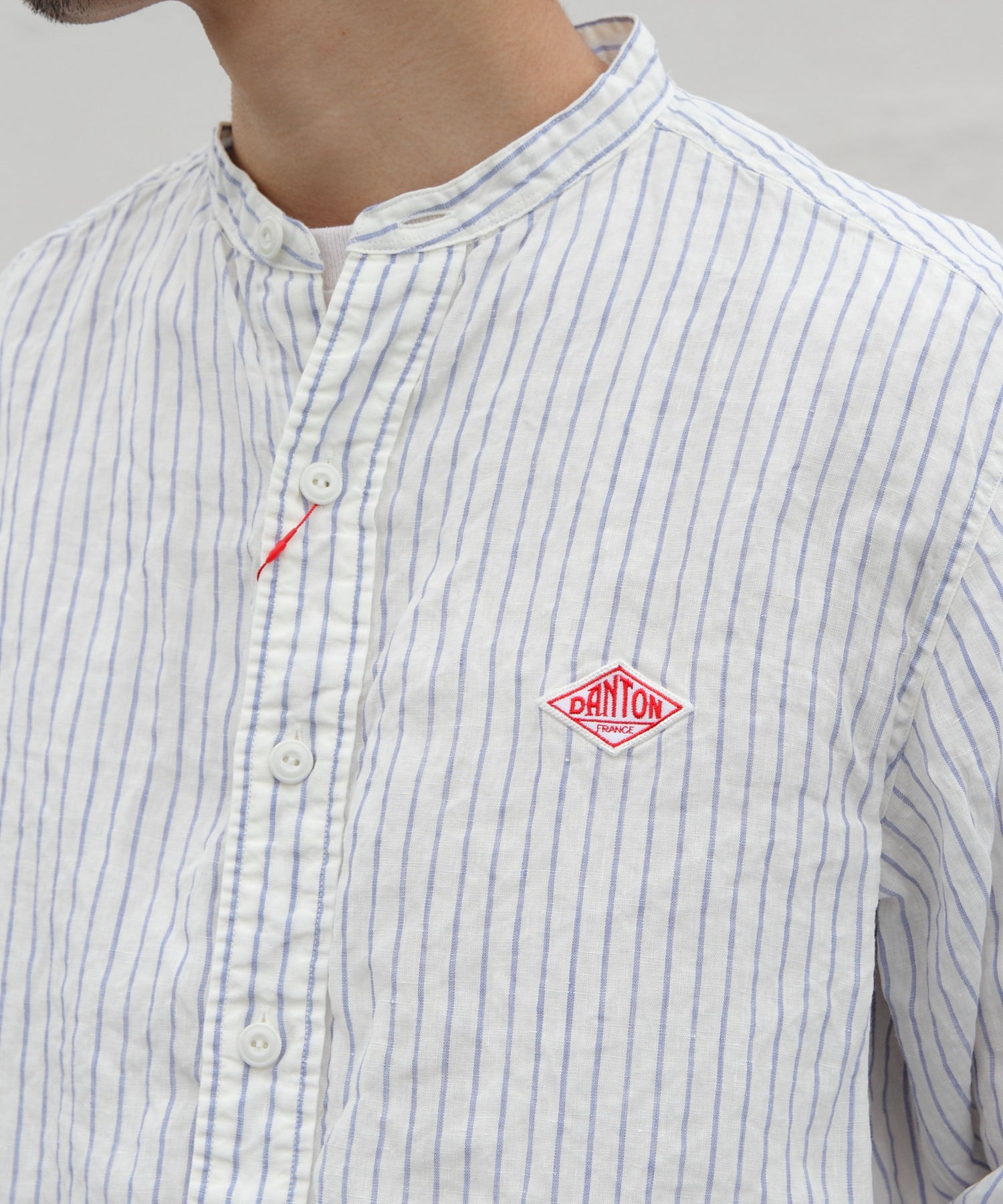 Danton ダントン リネンスタンドストライプシャツ Linen Stand Shirts Jd 3607klp メンズ Danton Steps Online Store ステップス オンラインストア
