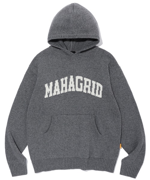 mahagrid/マハグリッド』VARSITY LOGO KNIT HOODIE/バーシティ