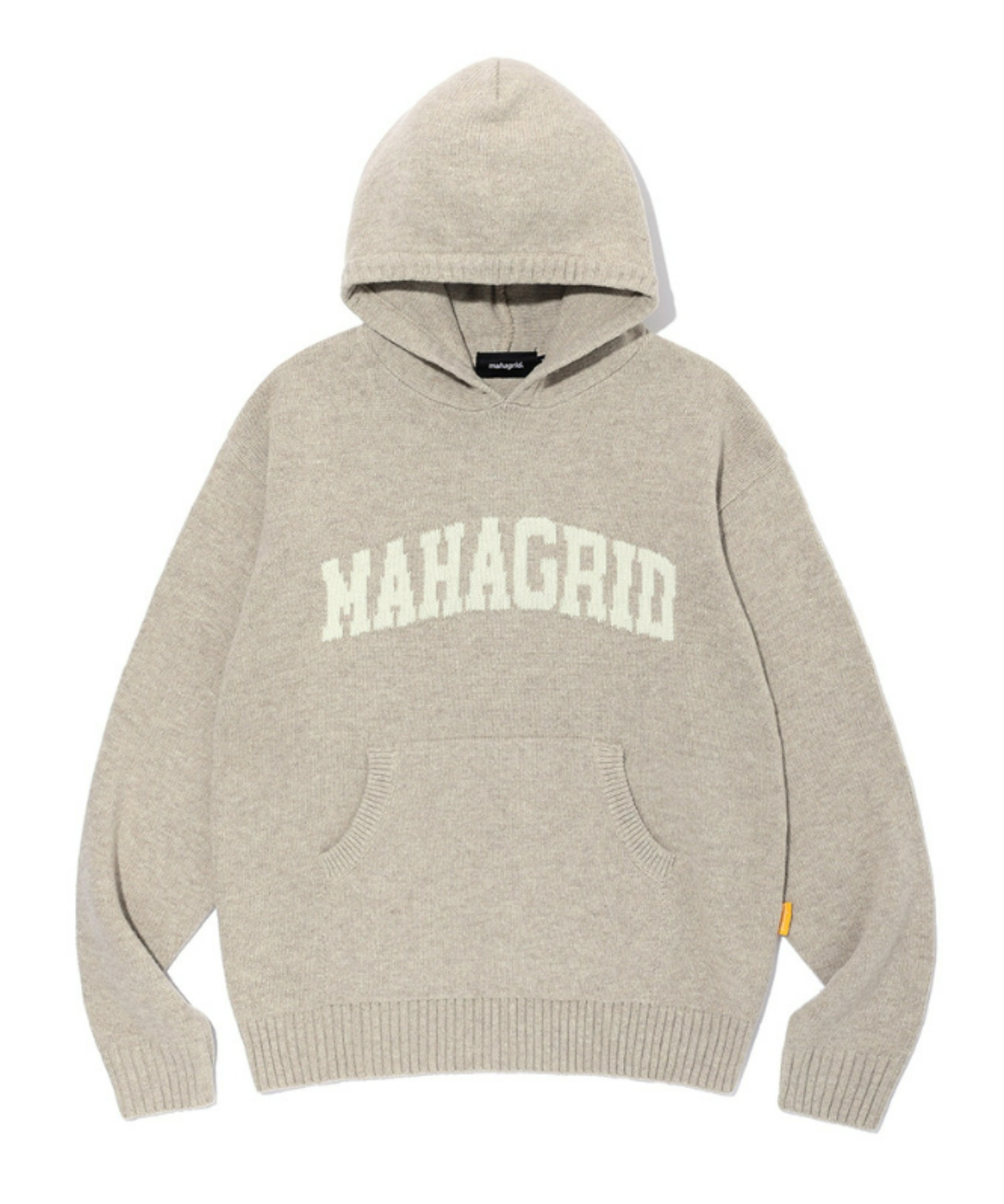 mahagrid/マハグリッド』VARSITY LOGO KNIT HOODIE/バーシティ