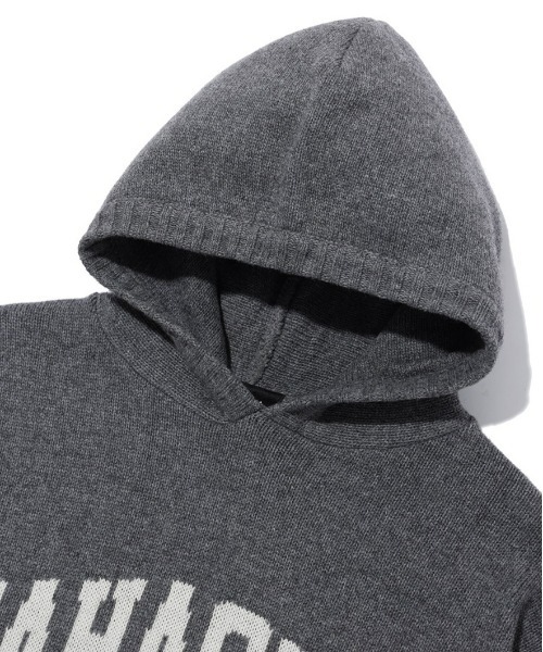 mahagrid/マハグリッド』VARSITY LOGO KNIT HOODIE/バーシティ