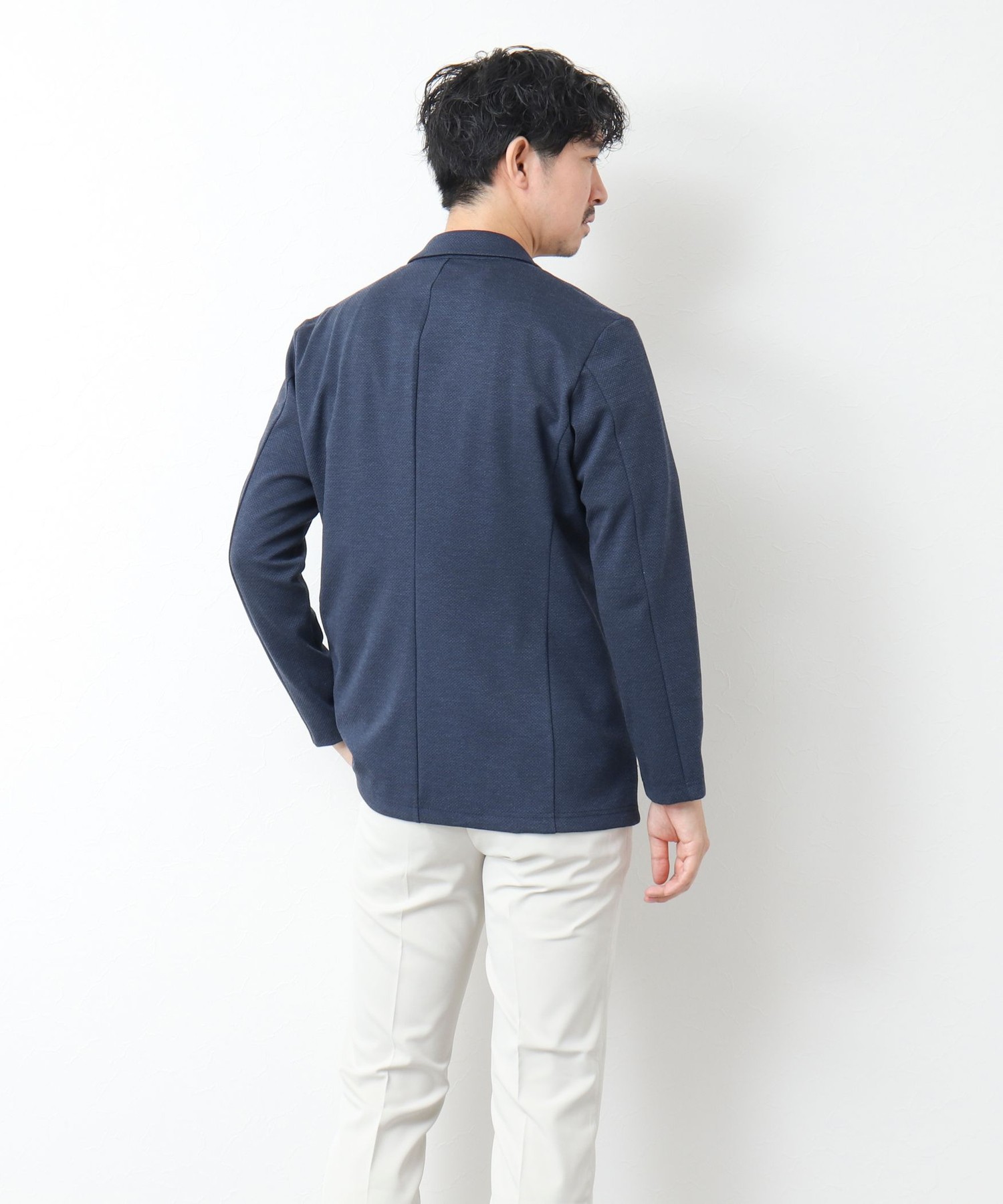 ハニカムジャガード テーラーカーディガン ジャケット