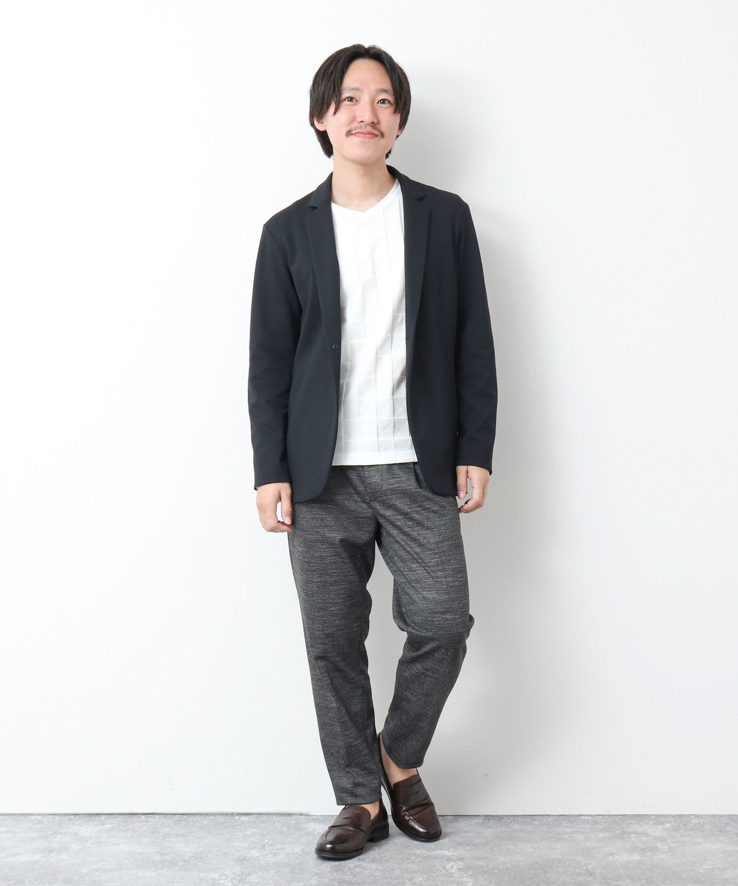 ハニカムジャガード テーラーカーディガン ジャケット