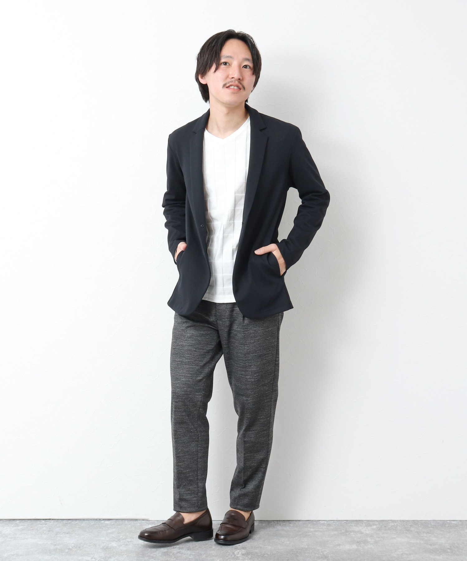 ハニカムジャガード テーラーカーディガン ジャケット