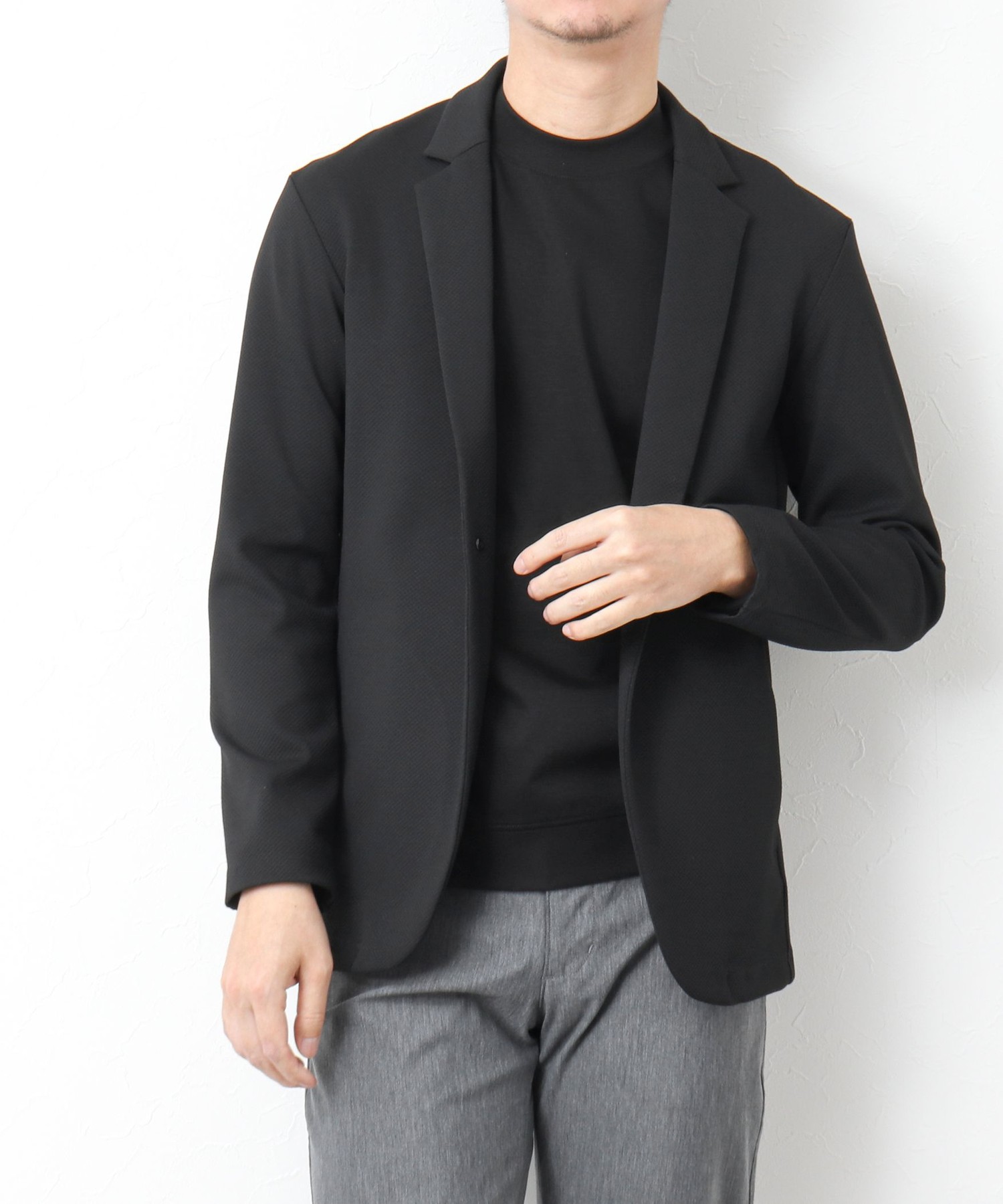 ハニカムジャガード テーラーカーディガン ジャケット