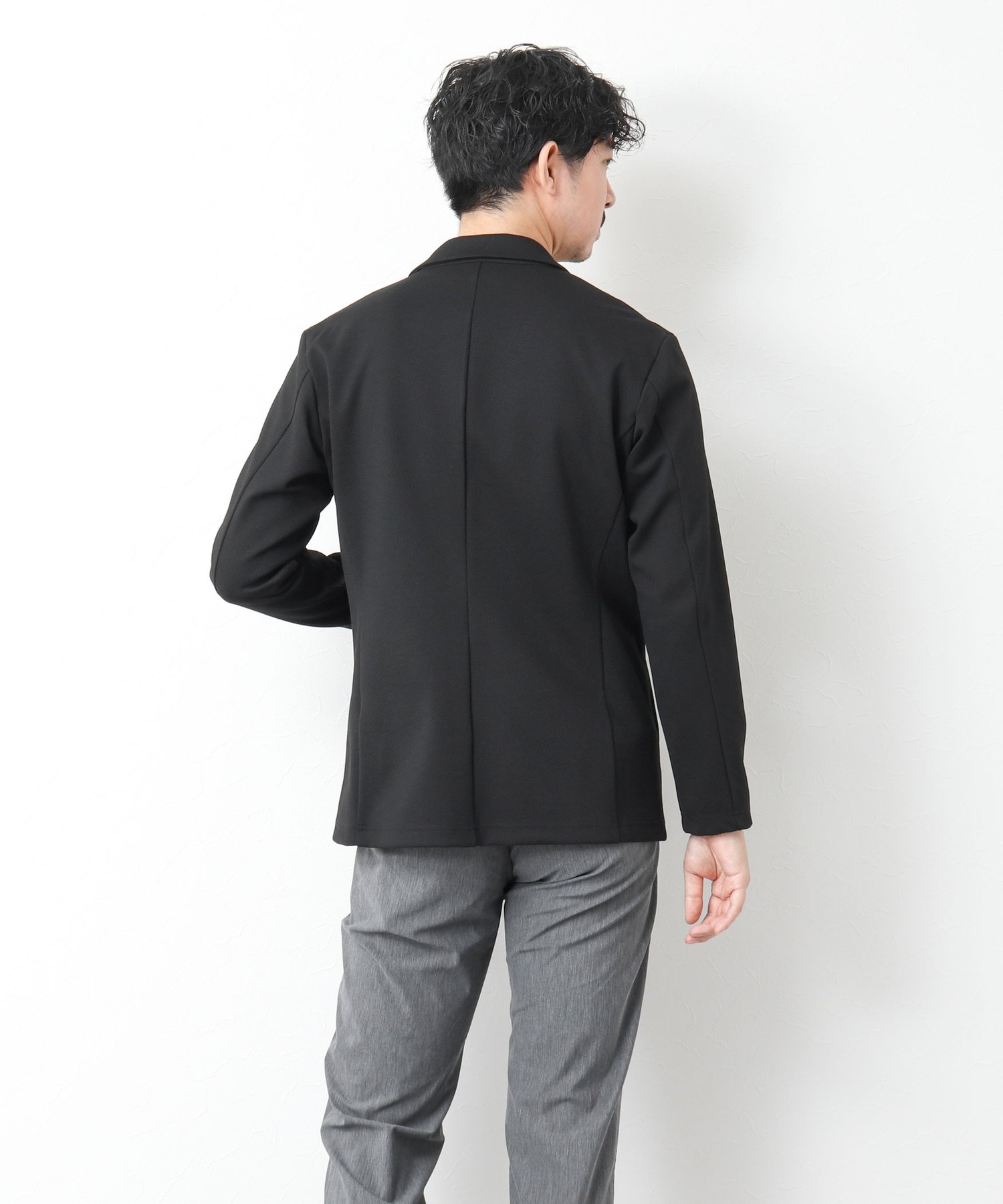 ハニカムジャガード テーラーカーディガン ジャケット