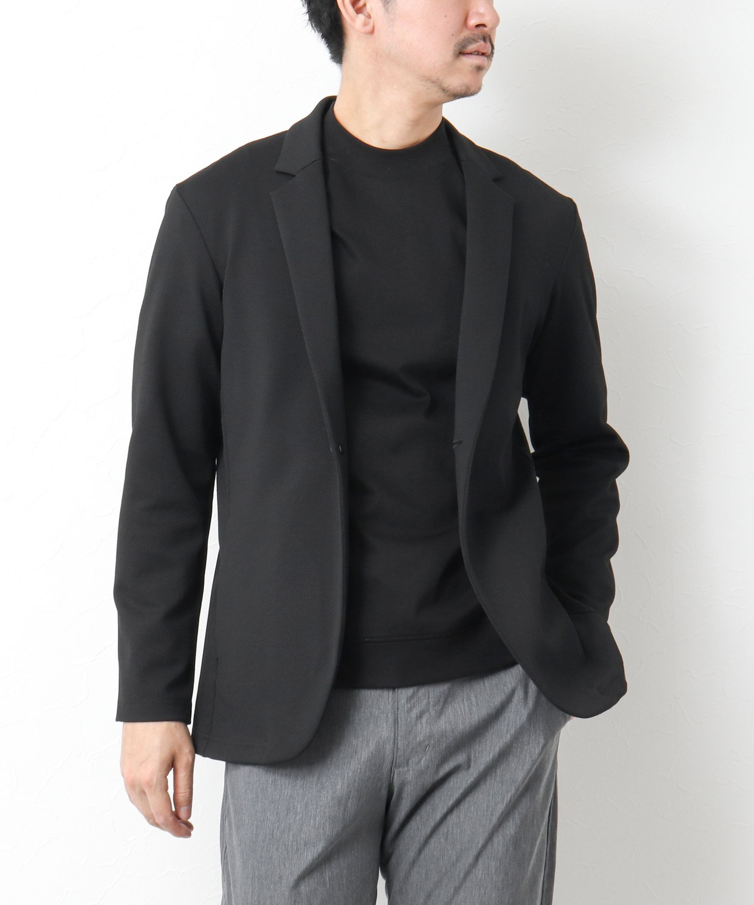 ハニカムジャガード テーラーカーディガン ジャケット