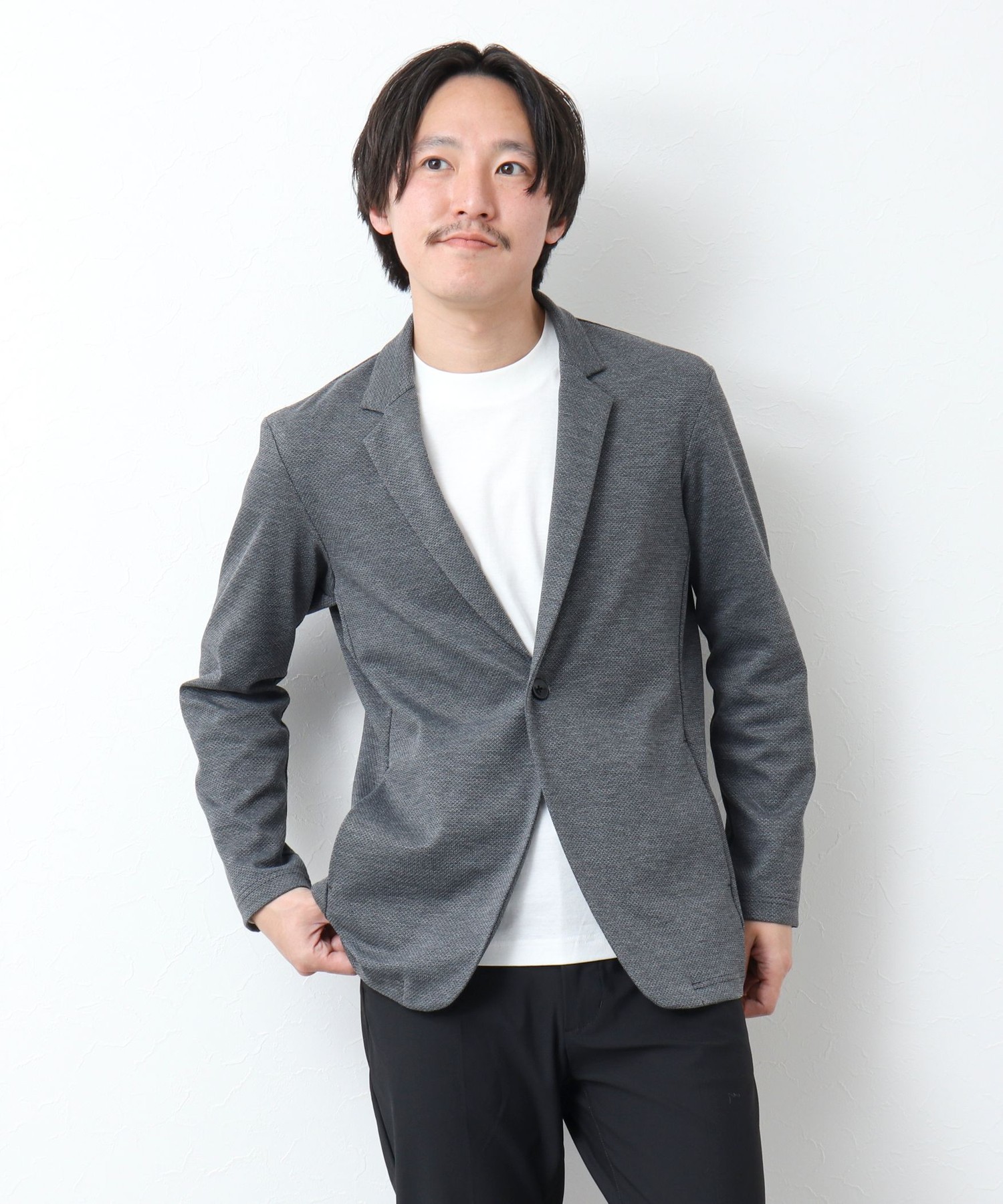 ハニカムジャガード テーラーカーディガン ジャケット