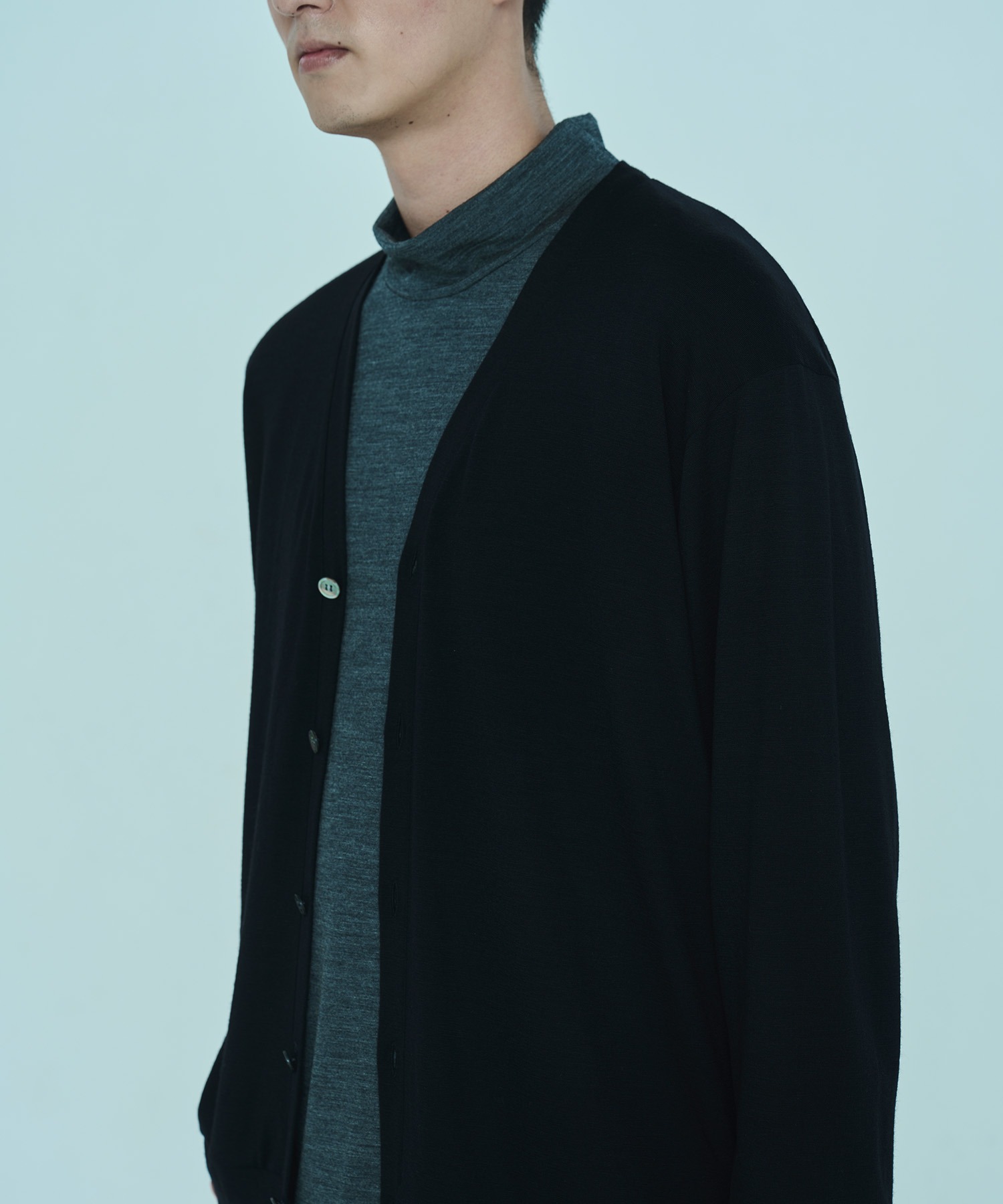 DUNLOP REFINED】SUPER100'S 2/72WOOL WASHABLE CARDIGAN MONO-MART