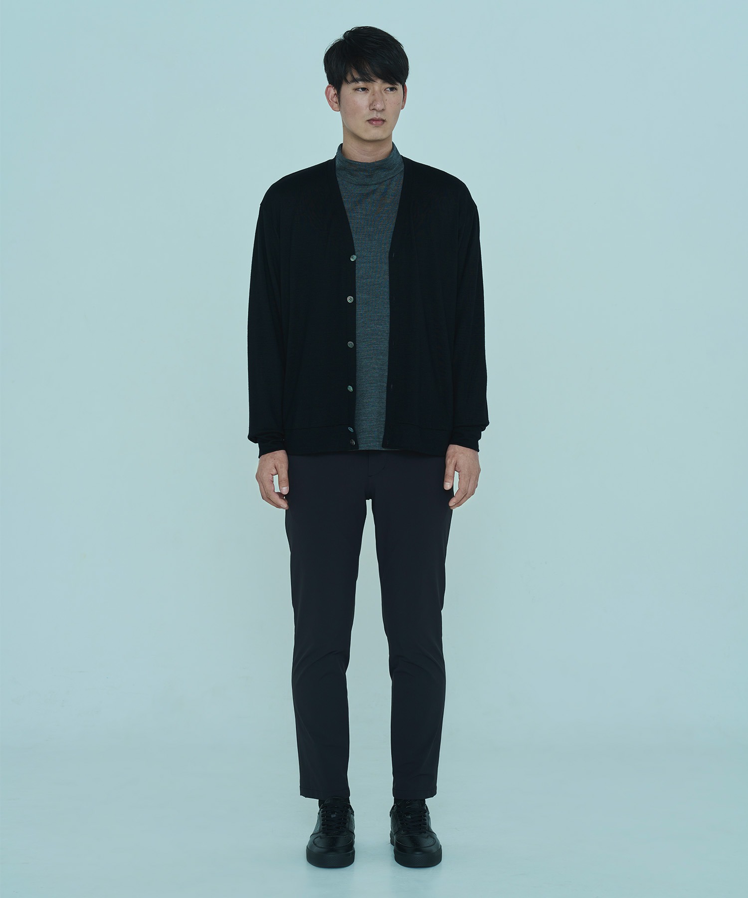 DUNLOP REFINED】SUPER100'S 2/72WOOL WASHABLE CARDIGAN MONO-MART