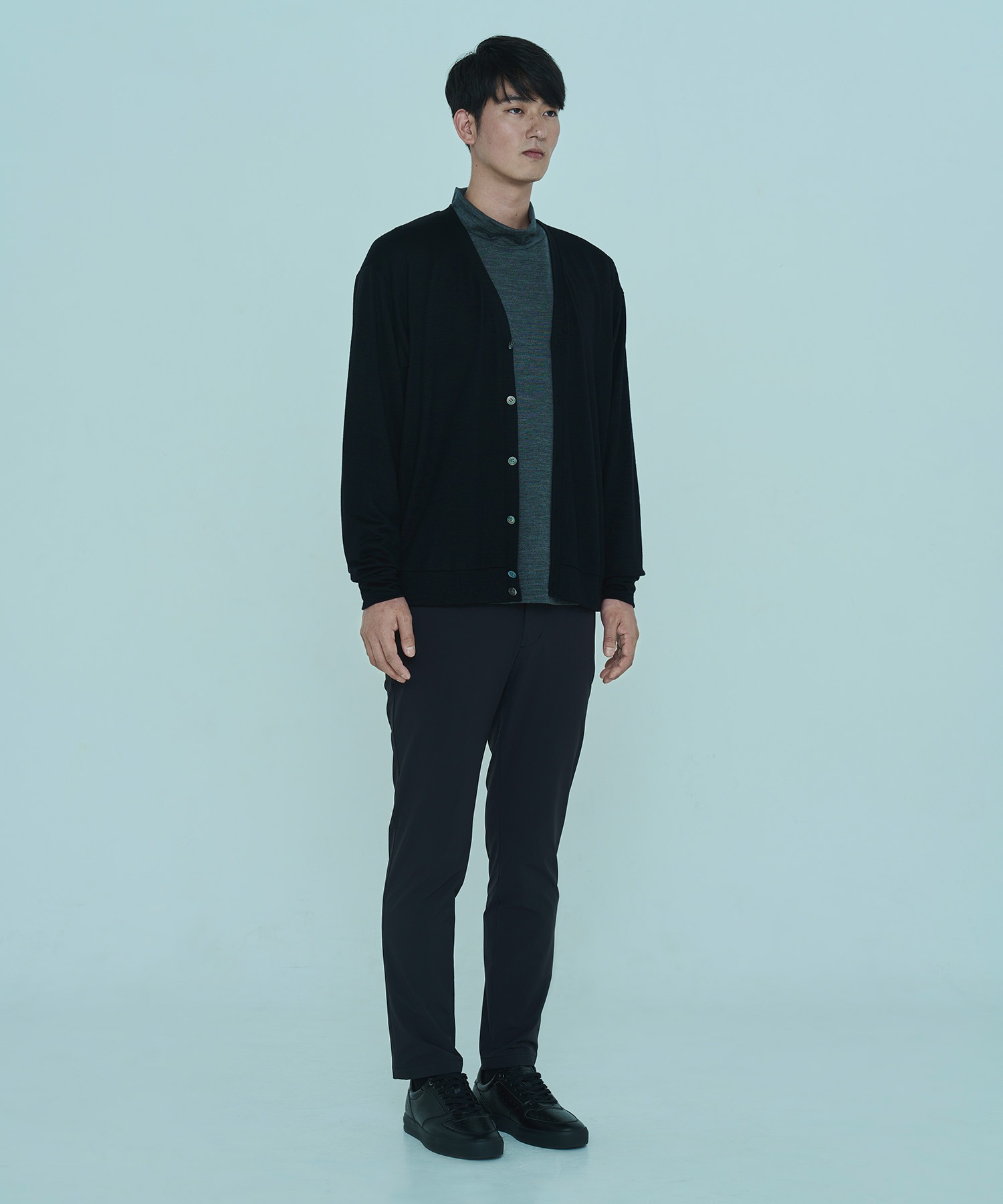 DUNLOP REFINED】SUPER100'S 2/72WOOL WASHABLE CARDIGAN MONO-MART