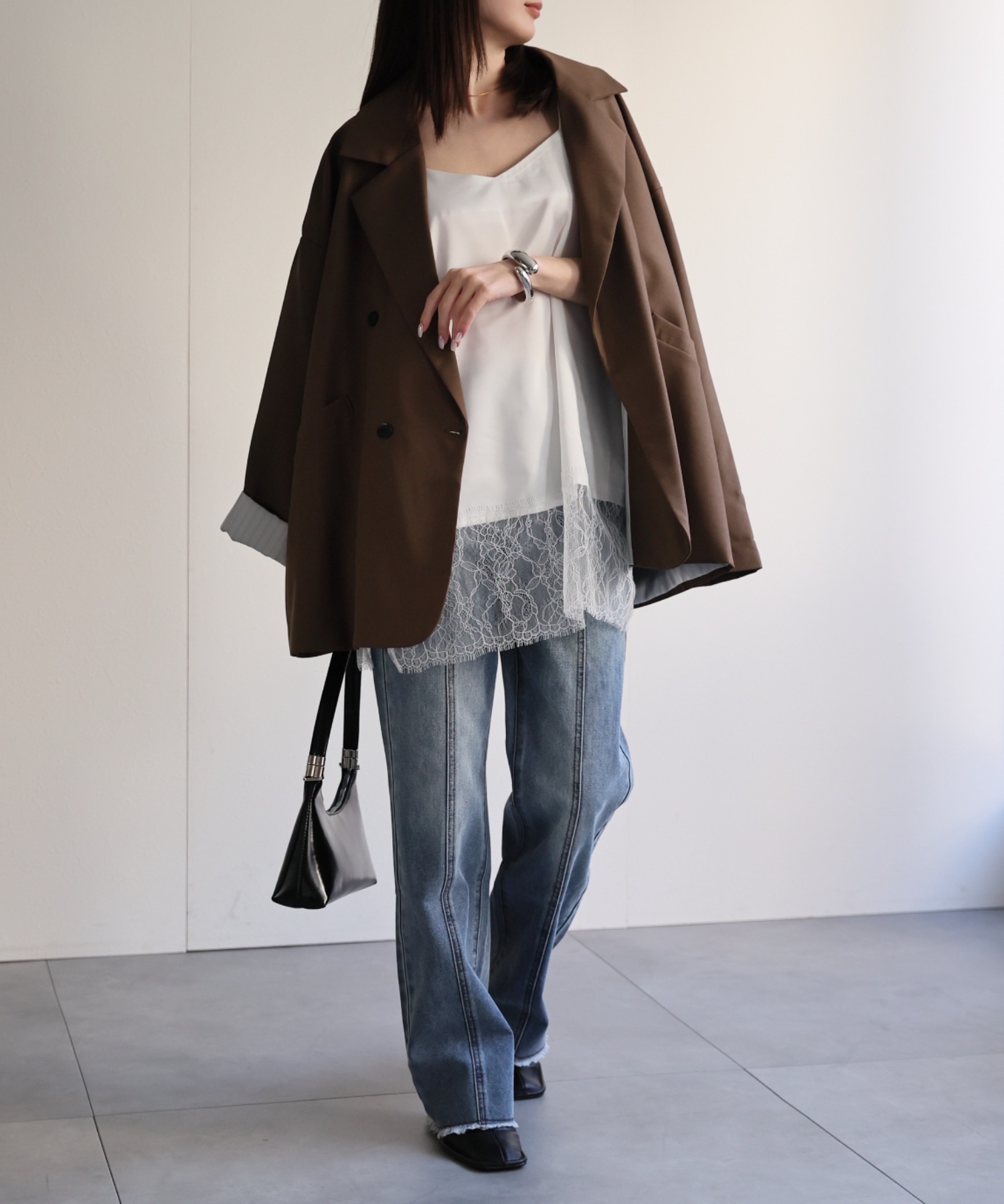 model：162cm 着用サイズ：F