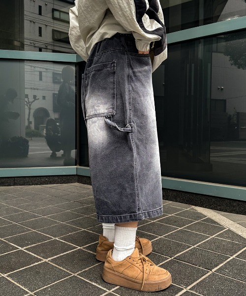 A'GEM/9 × .kom 『A'gem/エージェム』 ウォッシュ加工デニムバギー