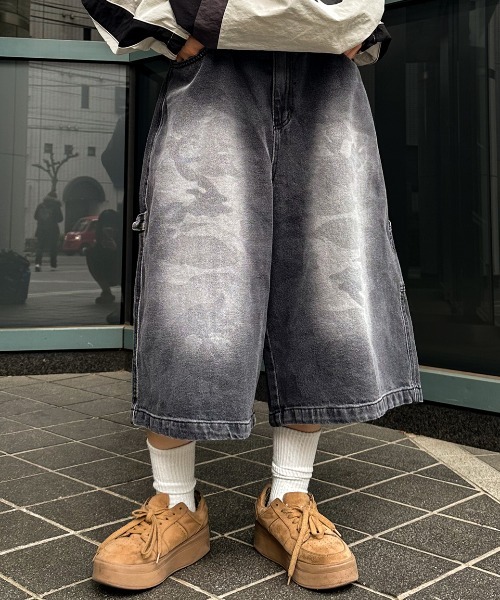 A'GEM/9 × .kom 『A'gem/エージェム』 ウォッシュ加工デニムバギー