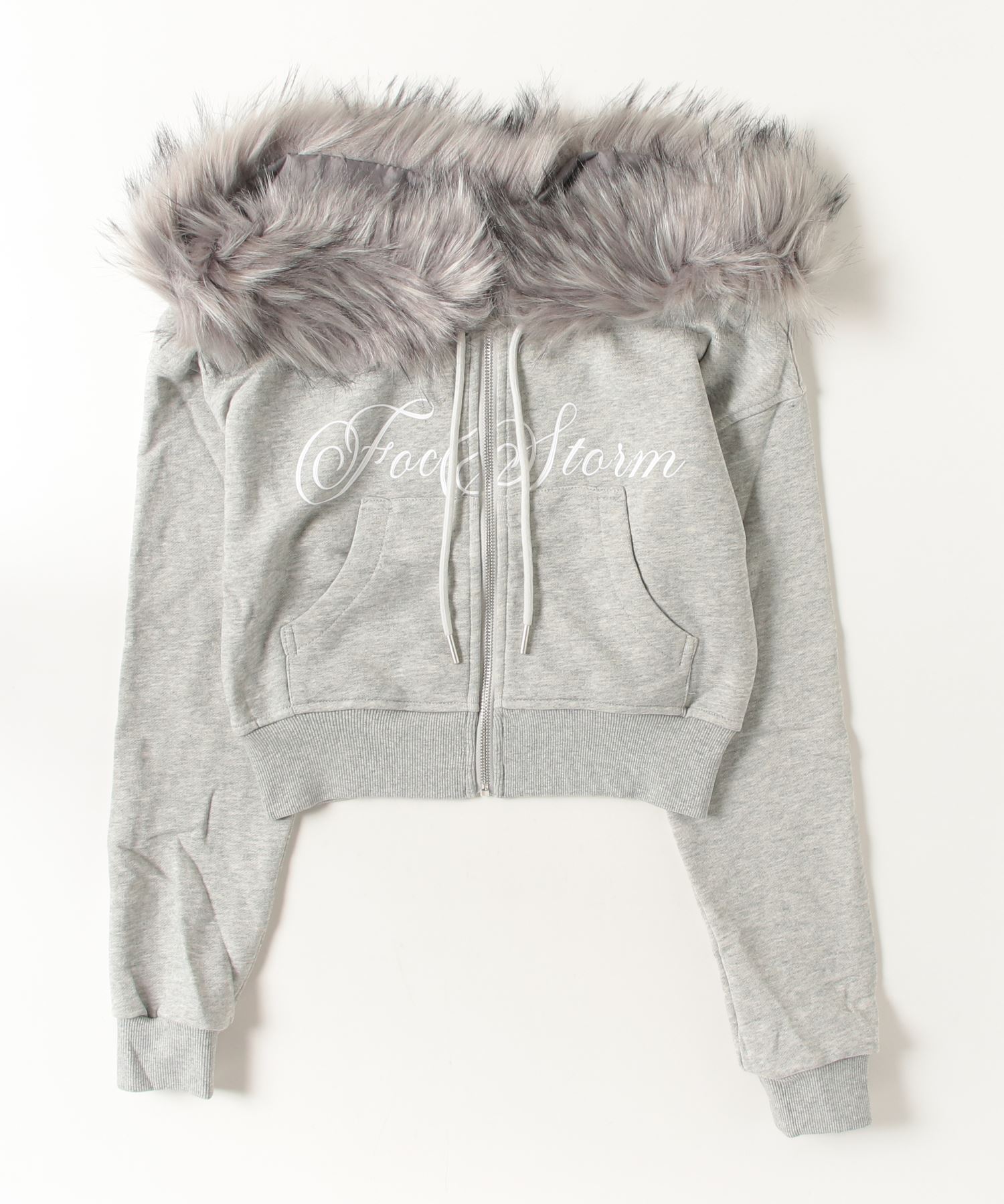 otam☆2月1日まで☆AMERI☆ファースウェット A'GEM/9 × .kom 『.KOM/ドットケーオーエム』 Faux Fur Off-Shoulder