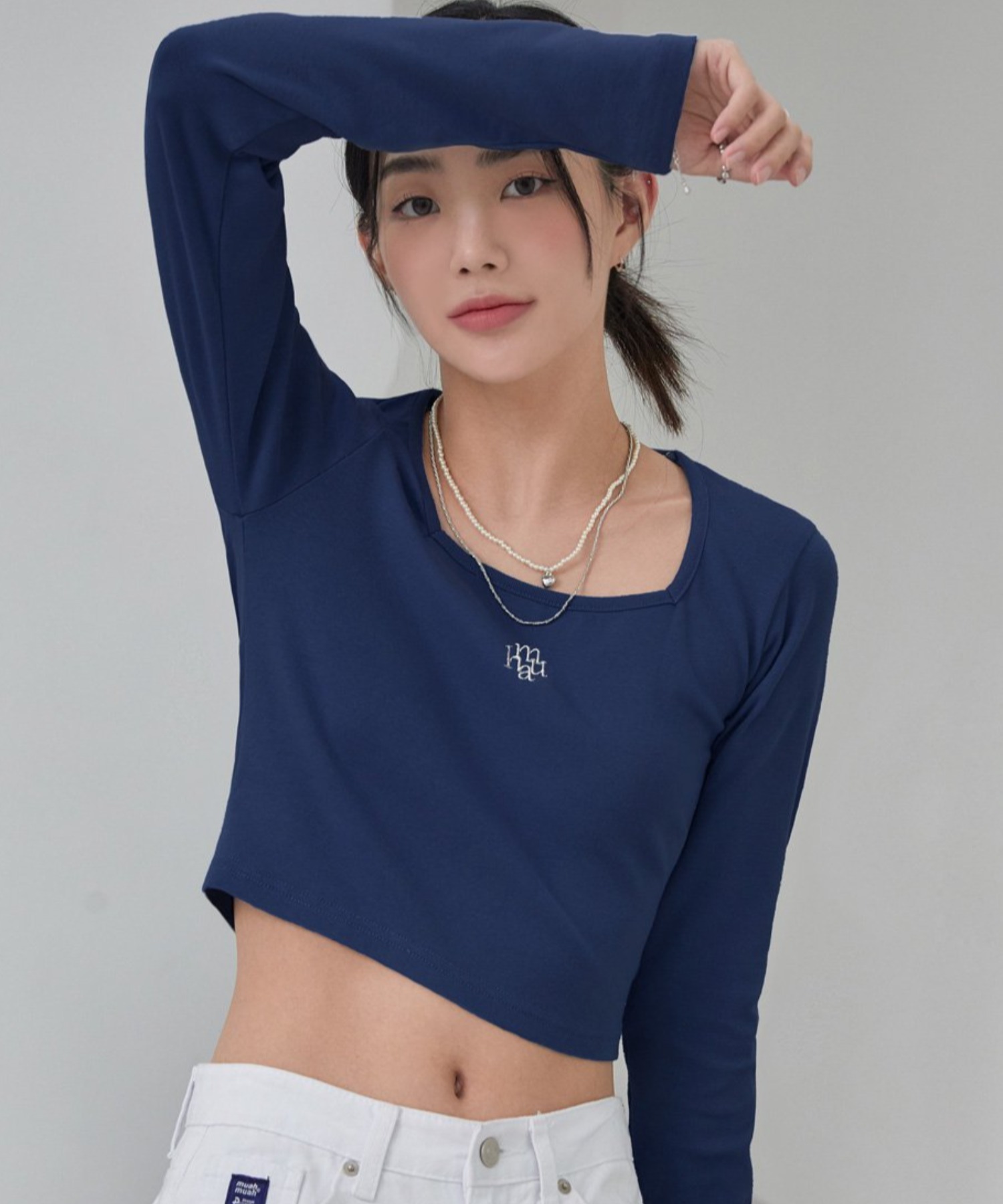 A'GEM/9 × .kom『muah muah/ムーアムーア』SQUARE NECK CROP LONG