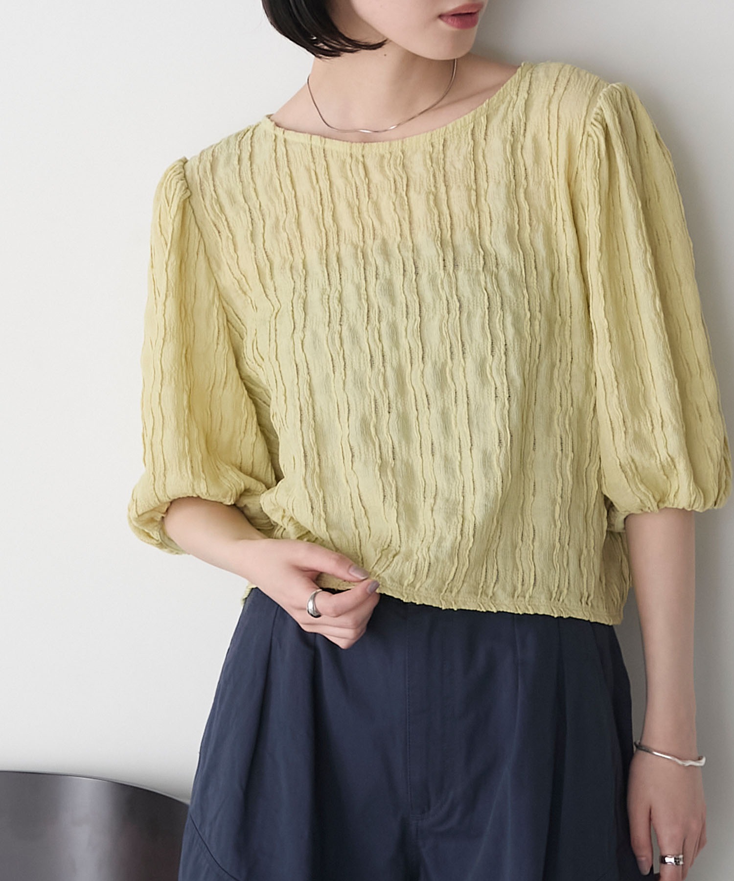 バルーンスリーブ トップス セール】Ponte balloon sleeve tops ポンチバルーンスリーブ