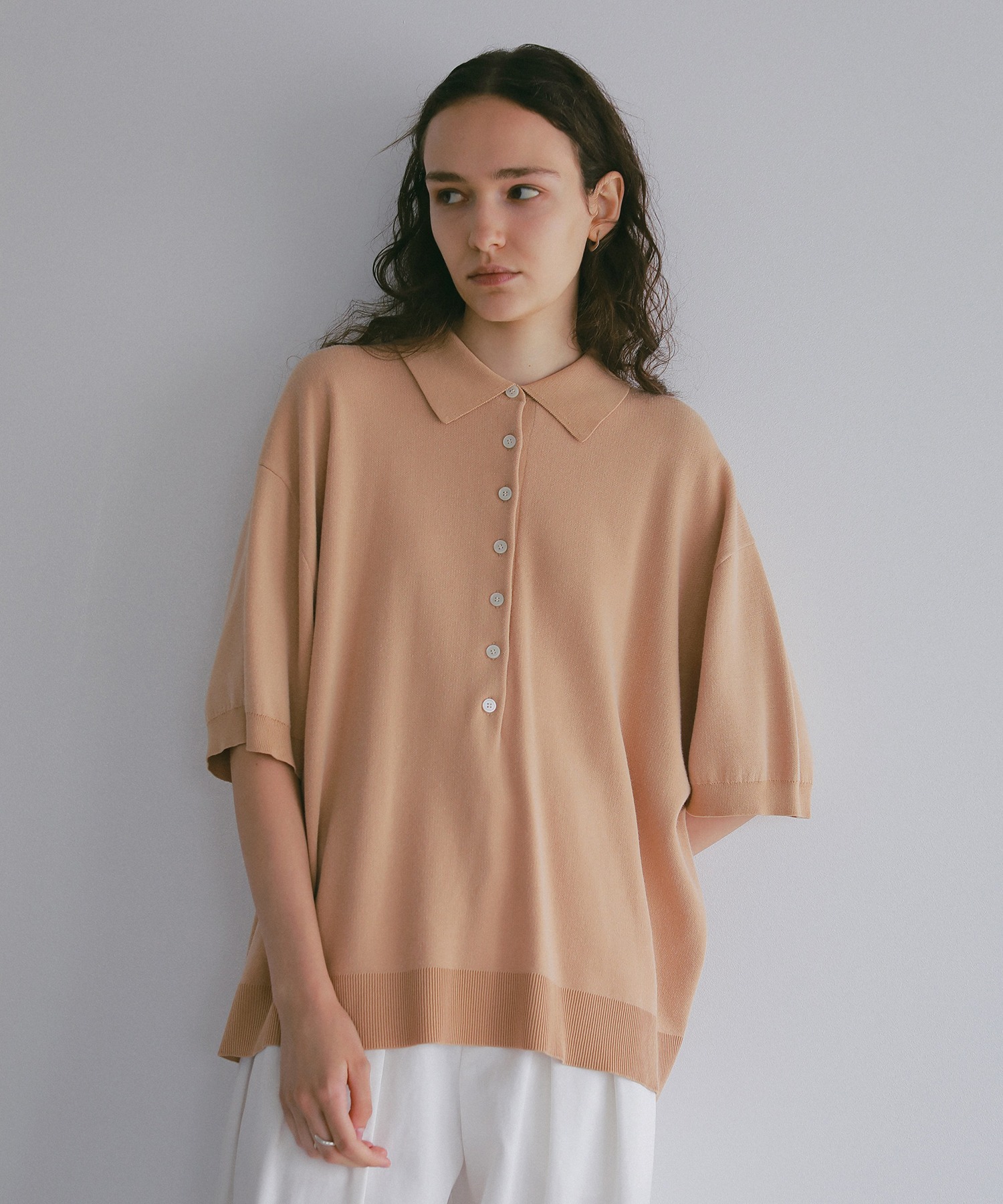 Loose polo knit